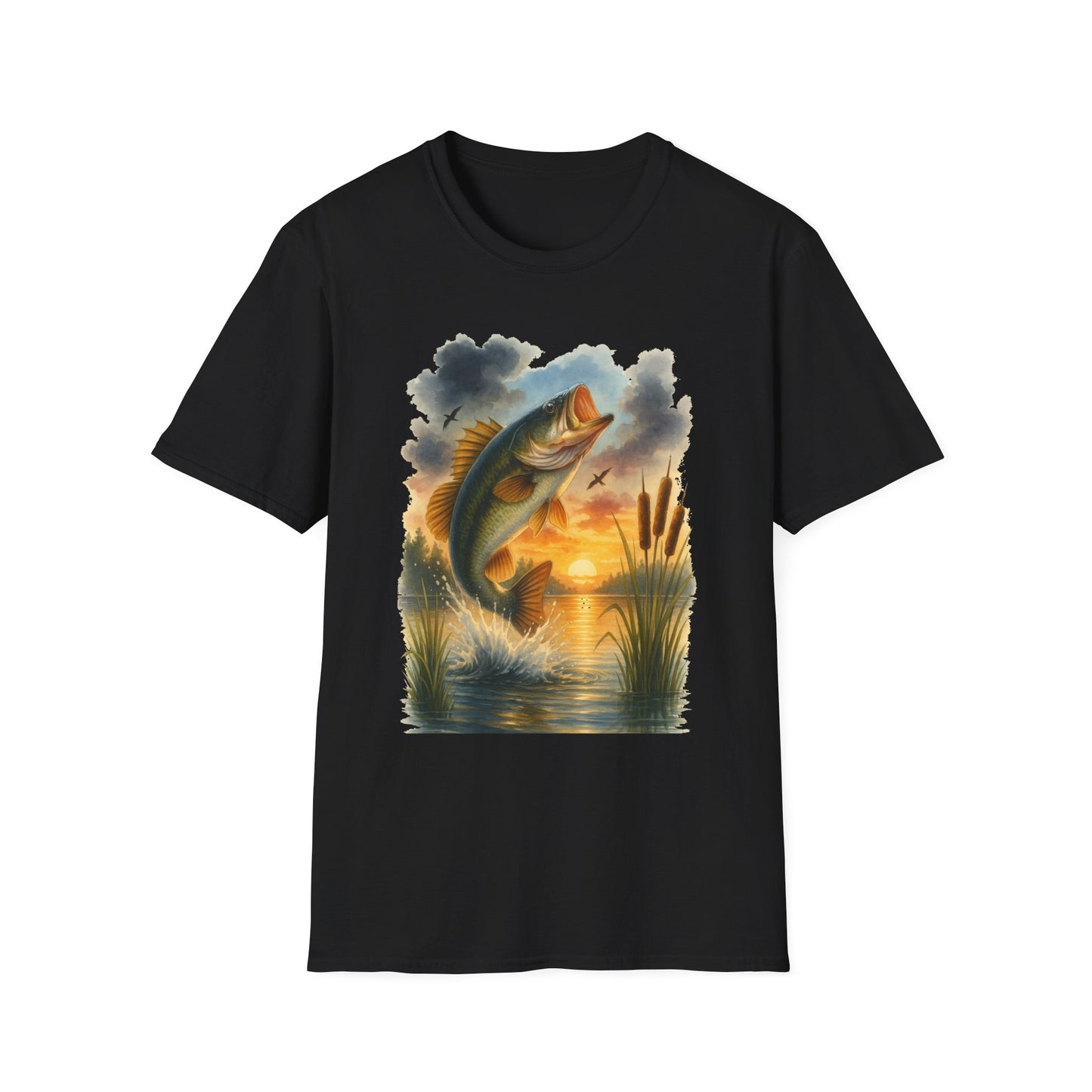 Vintage Sunset Fishing T-Shirt β Unisex Soft Tee for Anglers & Outdoor Lovers