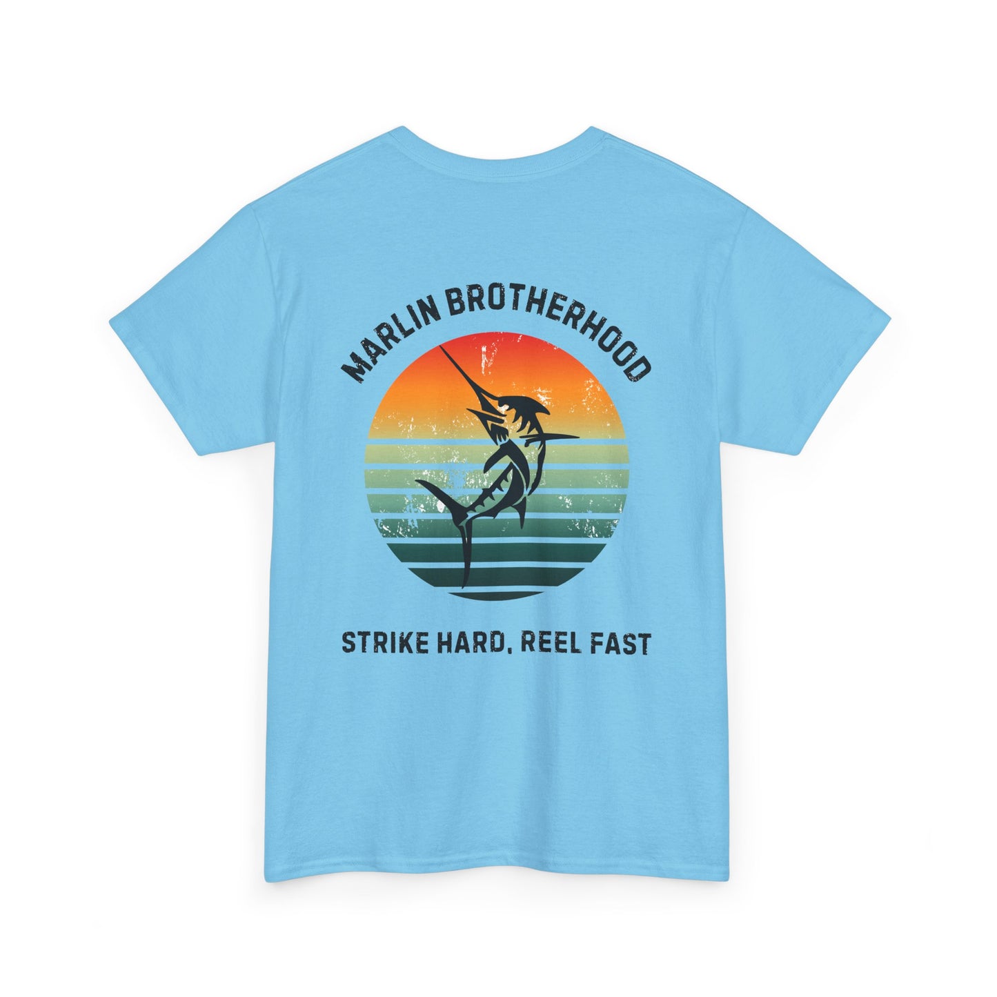 Custom Fishing Club Tee for Men – Personalize with Your Own Club Name, Retro Marlin Fishing Design