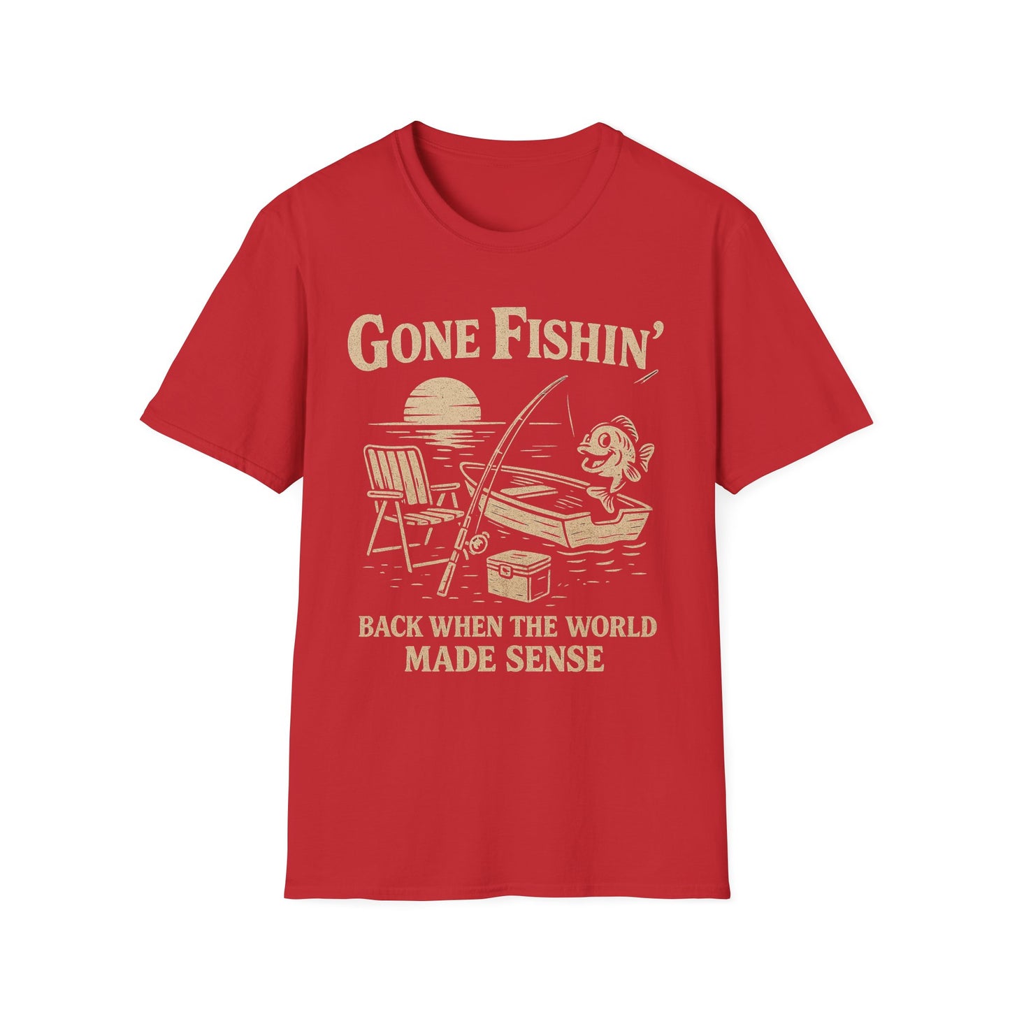Vintage Fishing T-Shirt for Men – Gone Fishin' Unisex Tee, Funny Gift for Fisherman