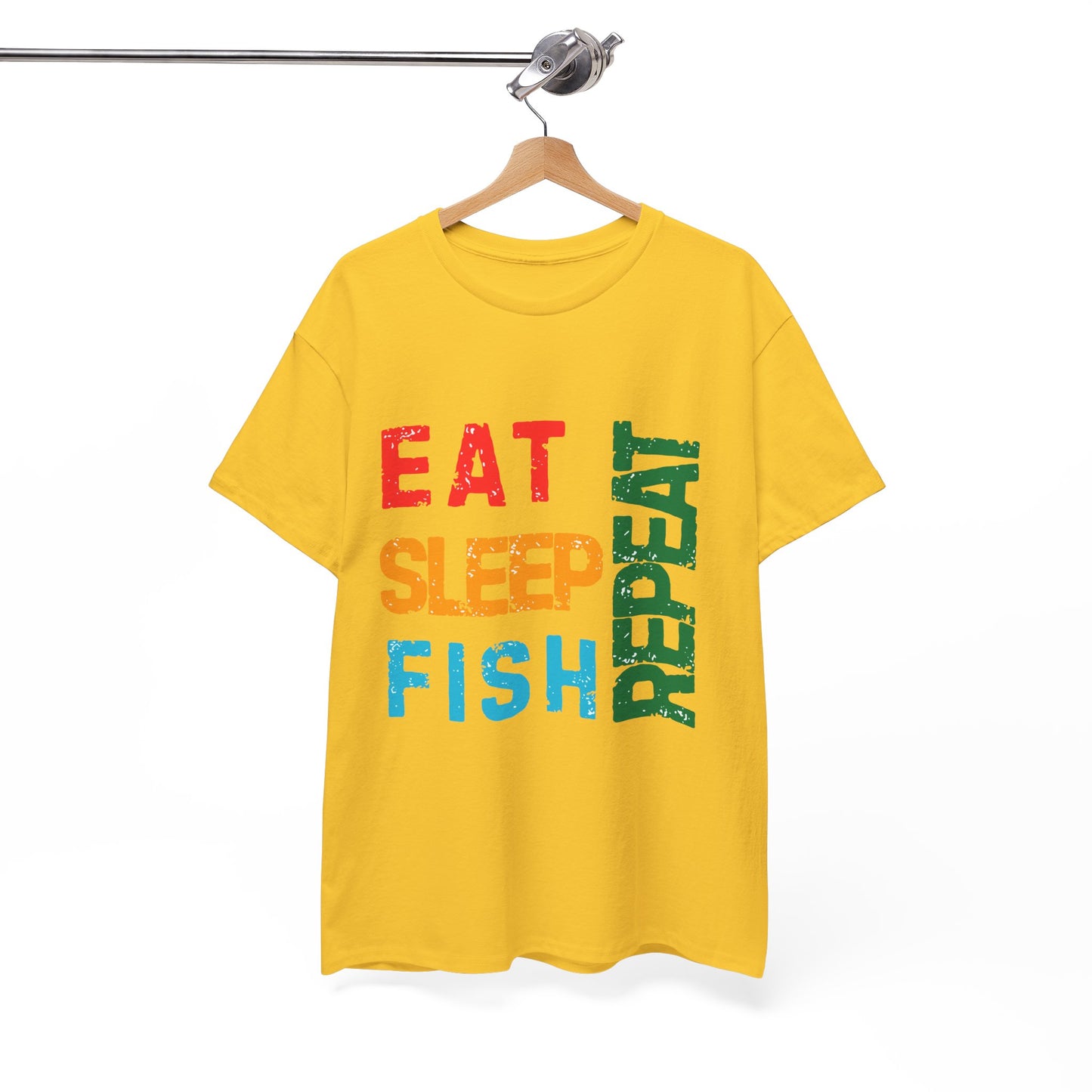 Eat. Sleep. Fish. Repeat - Funny Fishing T-Shirt for Men, Casual Tee for Dads, Husbands & Anglers