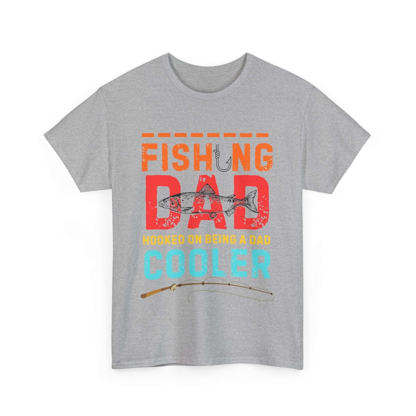 Fishing Dad Heavy Cotton Tee – Comfortable & Funny Shirt for Dads Who Love to Fish