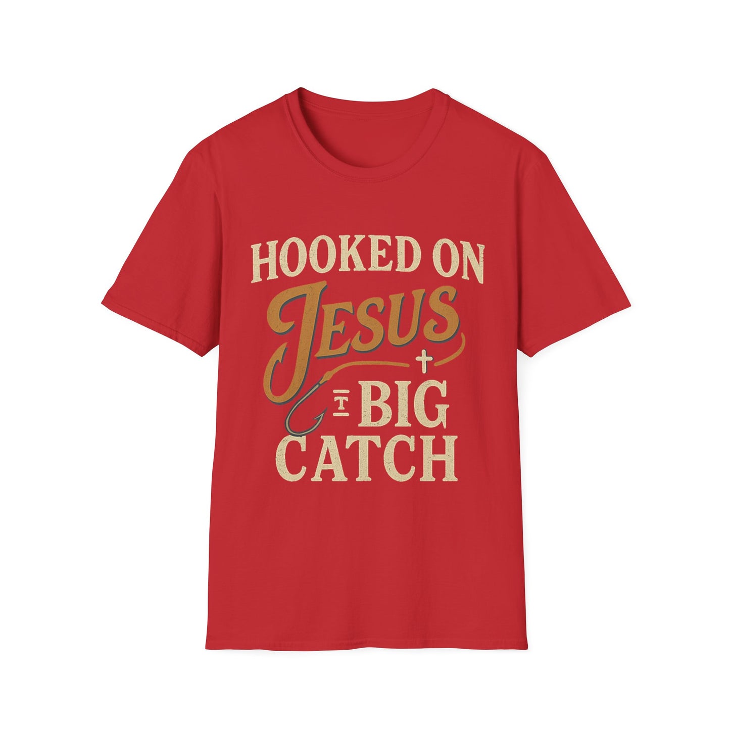 Hooked on Jesus Christian T-Shirt – Faith Unisex Tee, Religious Gift, Church Casual Wear