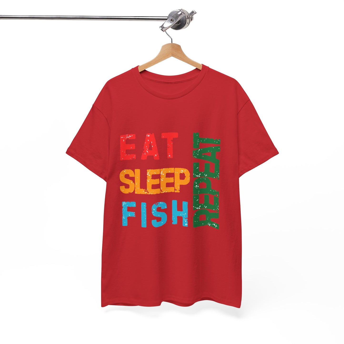 Eat. Sleep. Fish. Repeat - Funny Fishing T-Shirt for Men, Casual Tee for Dads, Husbands & Anglers