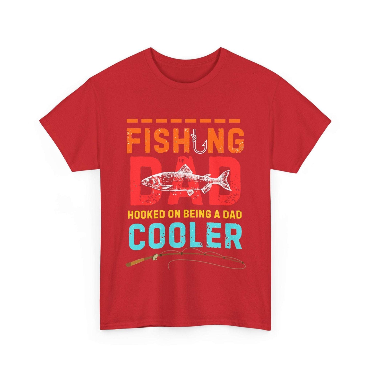 Fishing Dad Heavy Cotton Tee – Comfortable & Funny Shirt for Dads Who Love to Fish