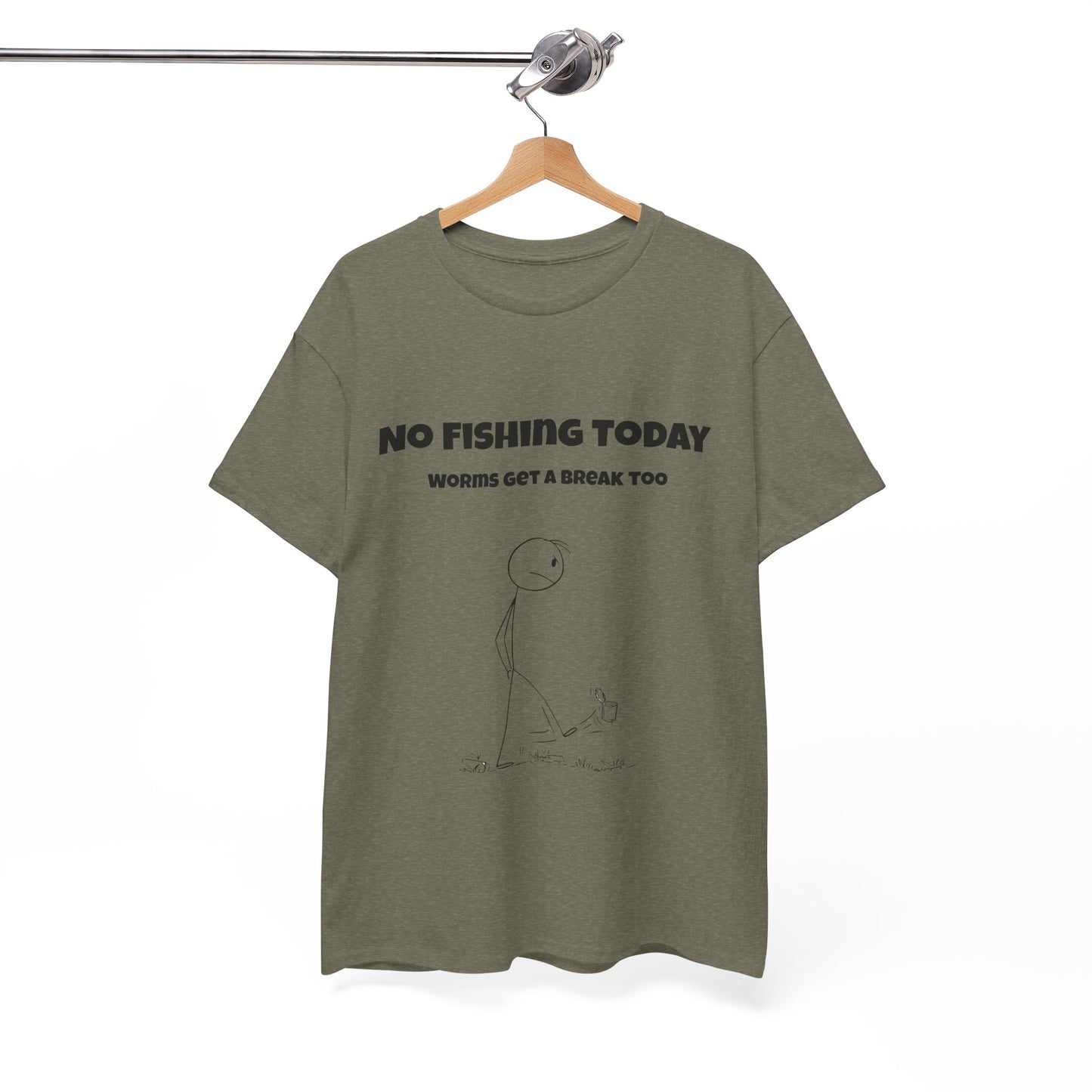 Funny Fishing T-Shirt for Men – “No Fishing Today” | Comfortable Cotton Gift for Dads & Anglers