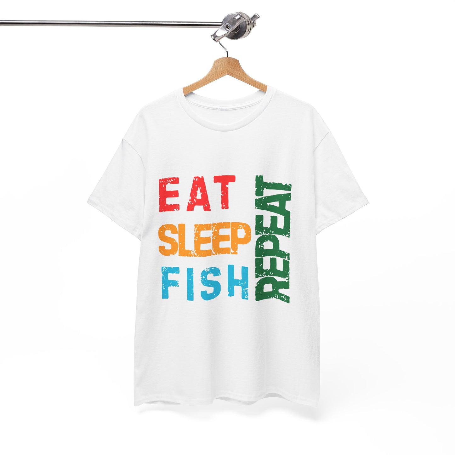 Eat. Sleep. Fish. Repeat - Funny Fishing T-Shirt for Men, Casual Tee for Dads, Husbands & Anglers