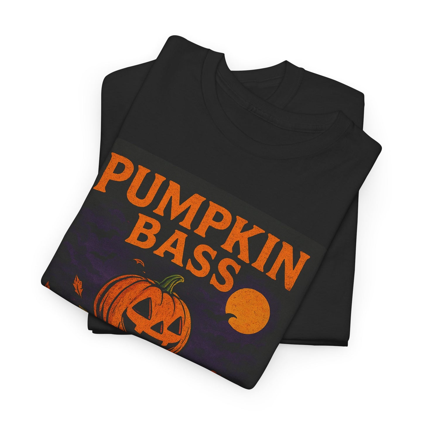 Pumpkin Bass Hunter Fishing Tee - Halloween Outdoor Shirt for Men, Fall Casual Wear, Perfect Fisherman Gift