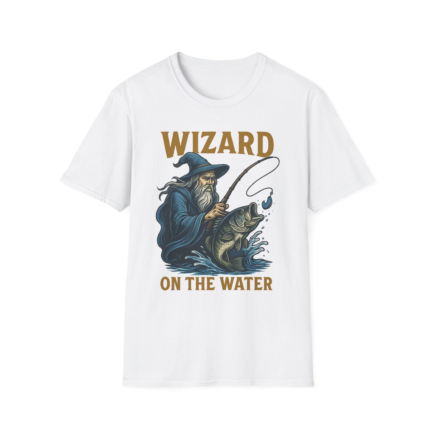 Wizard on the Water Fishing Shirt – Magical Halloween Tee for Men, Outdoor Apparel, Angler Gift
