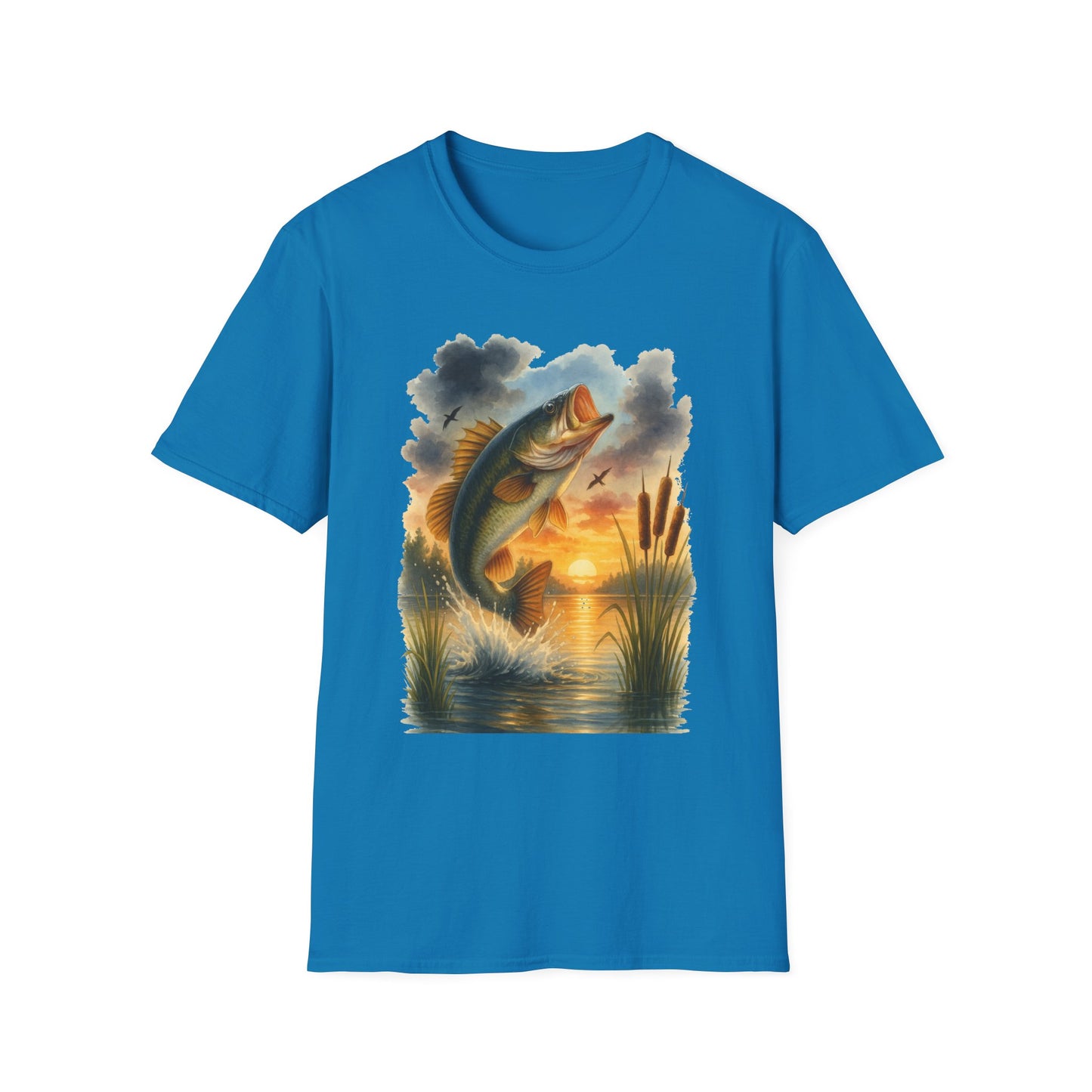 Vintage Sunset Fishing T-Shirt β Unisex Soft Tee for Anglers & Outdoor Lovers