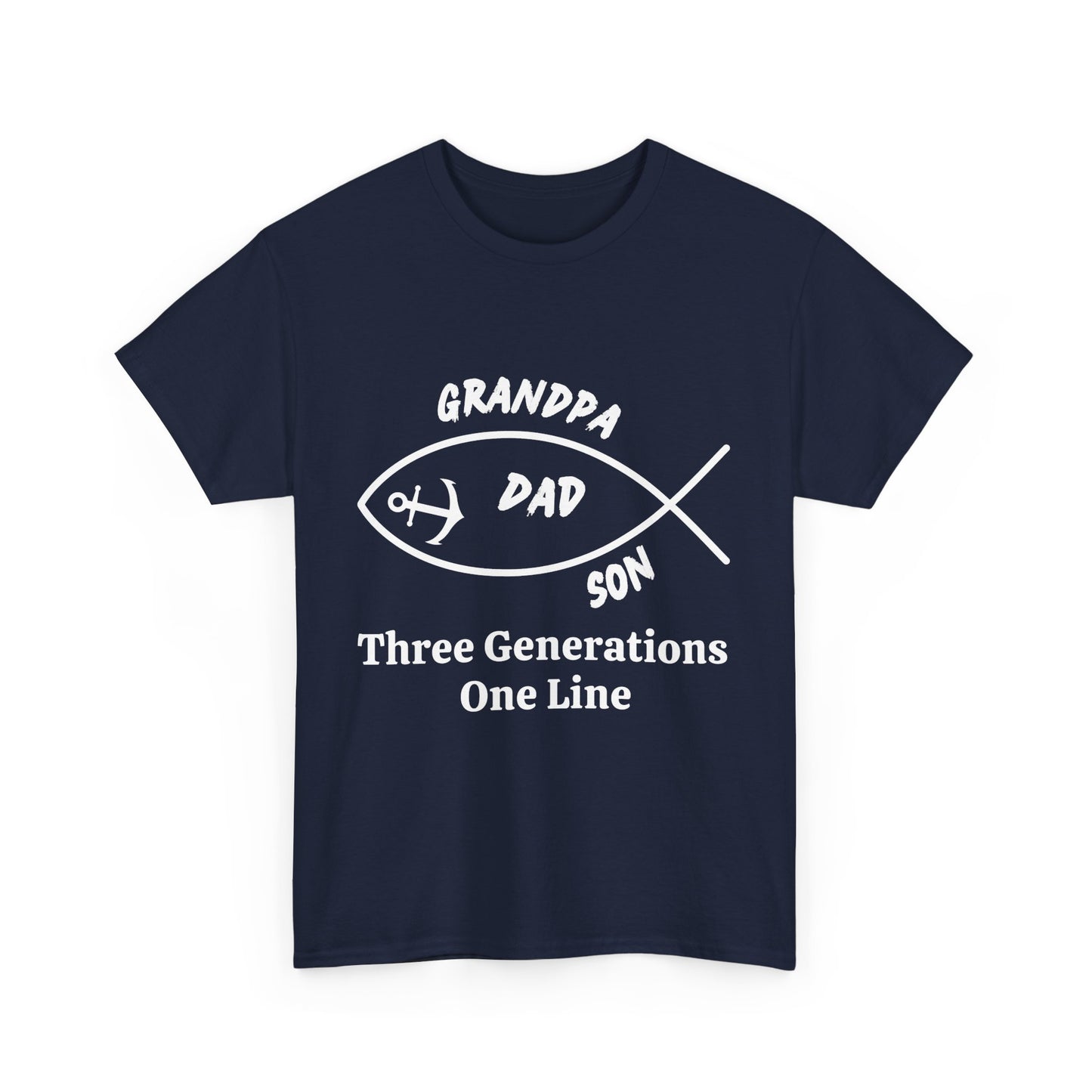 Three Generations T-Shirt – Grandpa, Dad & Son Family Tee, Cotton Shirt for Father’s Day or Family Gifts