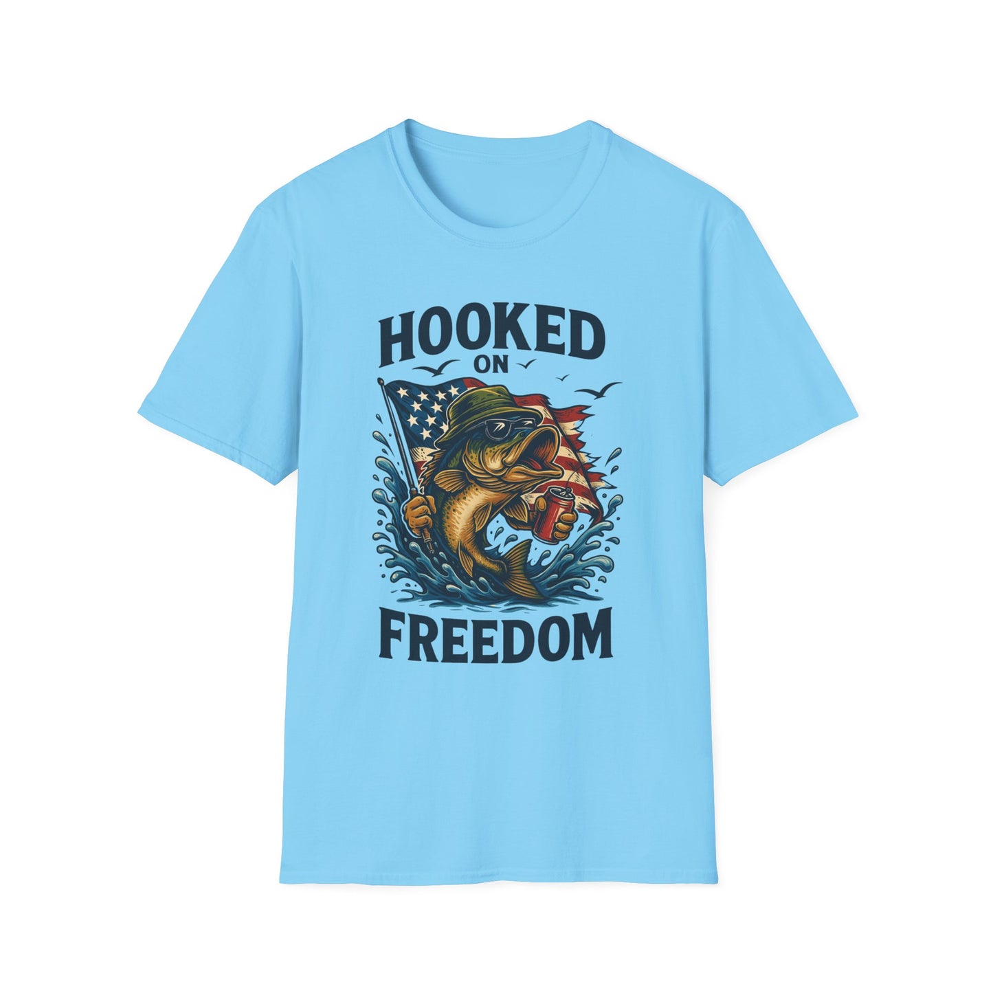 Fishing Freedom T-Shirt β Hooked on Freedom Patriotic Tee | Outdoor Gift for Anglers