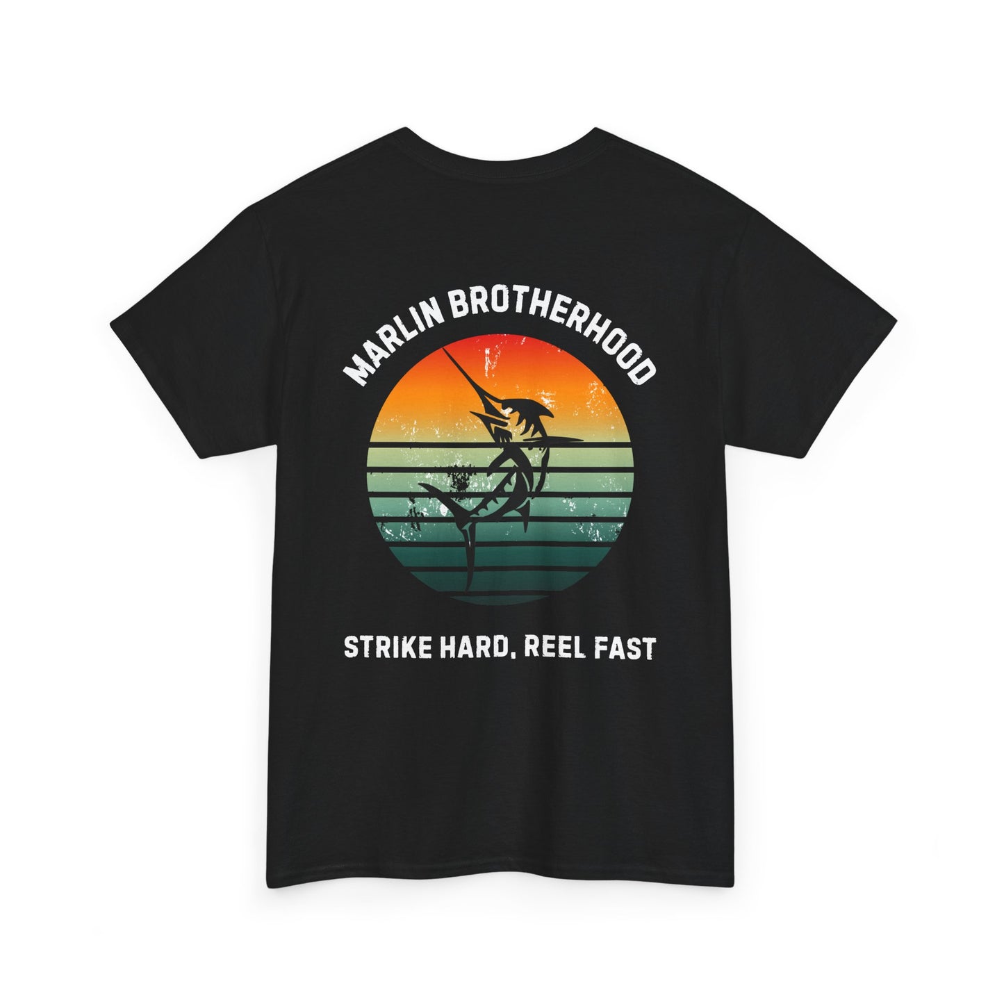 Custom Fishing Club Tee for Men – Personalize with Your Own Club Name, Retro Marlin Fishing Design