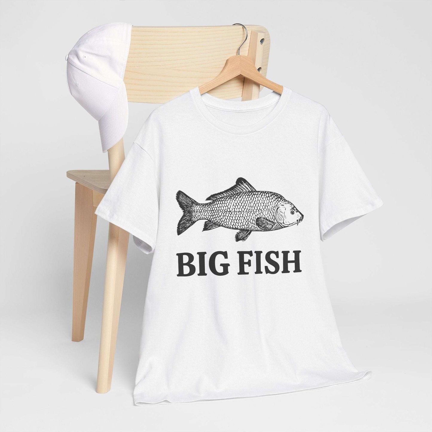 Big Fish Men’s Fishing T-Shirt – Outdoor Cotton Tee for Anglers, Casual Summer Apparel