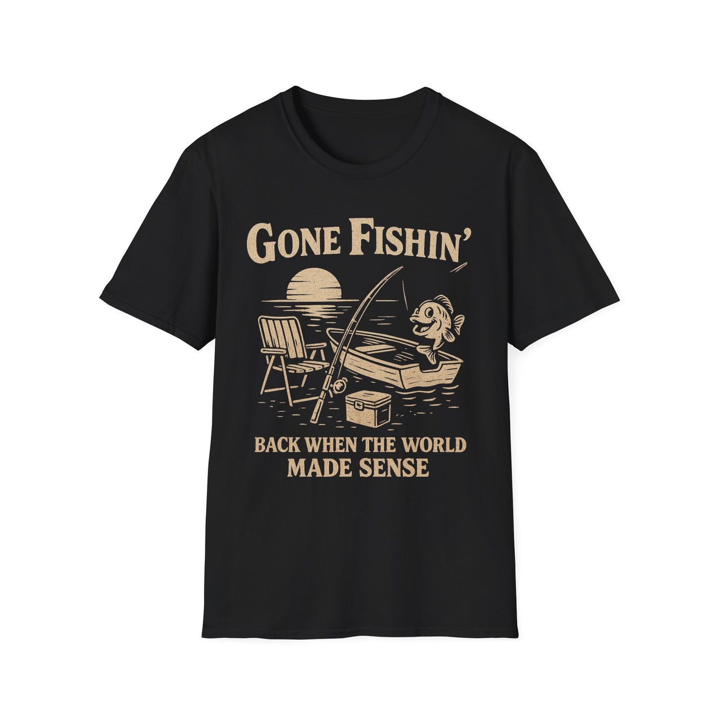Vintage Fishing T-Shirt for Men – Gone Fishin' Unisex Tee, Funny Gift for Fisherman