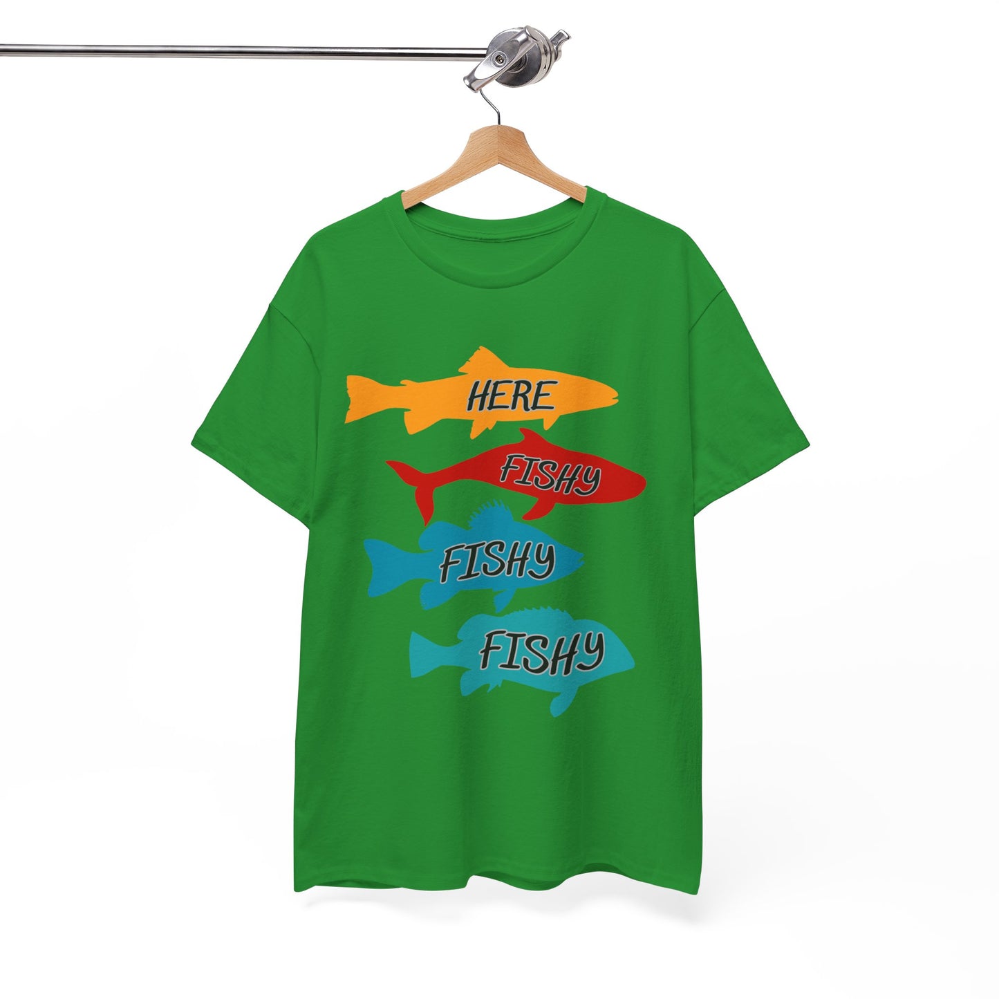 Men's Fishing Fun Heavy Cotton Tee - Perfect Gift for Fishermen, Casual Outdoor Wear, Summer Fishing Apparel