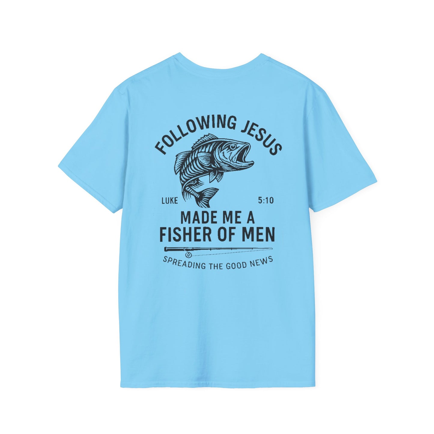 Fisher of Men T-Shirt – Christian Unisex Tee with Bible Verse | Faith-Based Gift for Anglers
