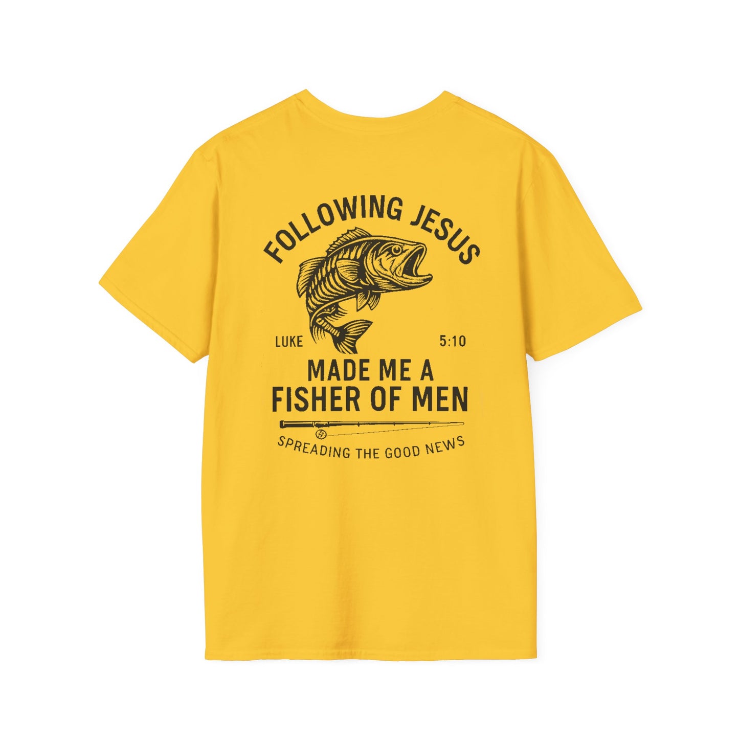 Fisher of Men T-Shirt – Christian Unisex Tee with Bible Verse | Faith-Based Gift for Anglers
