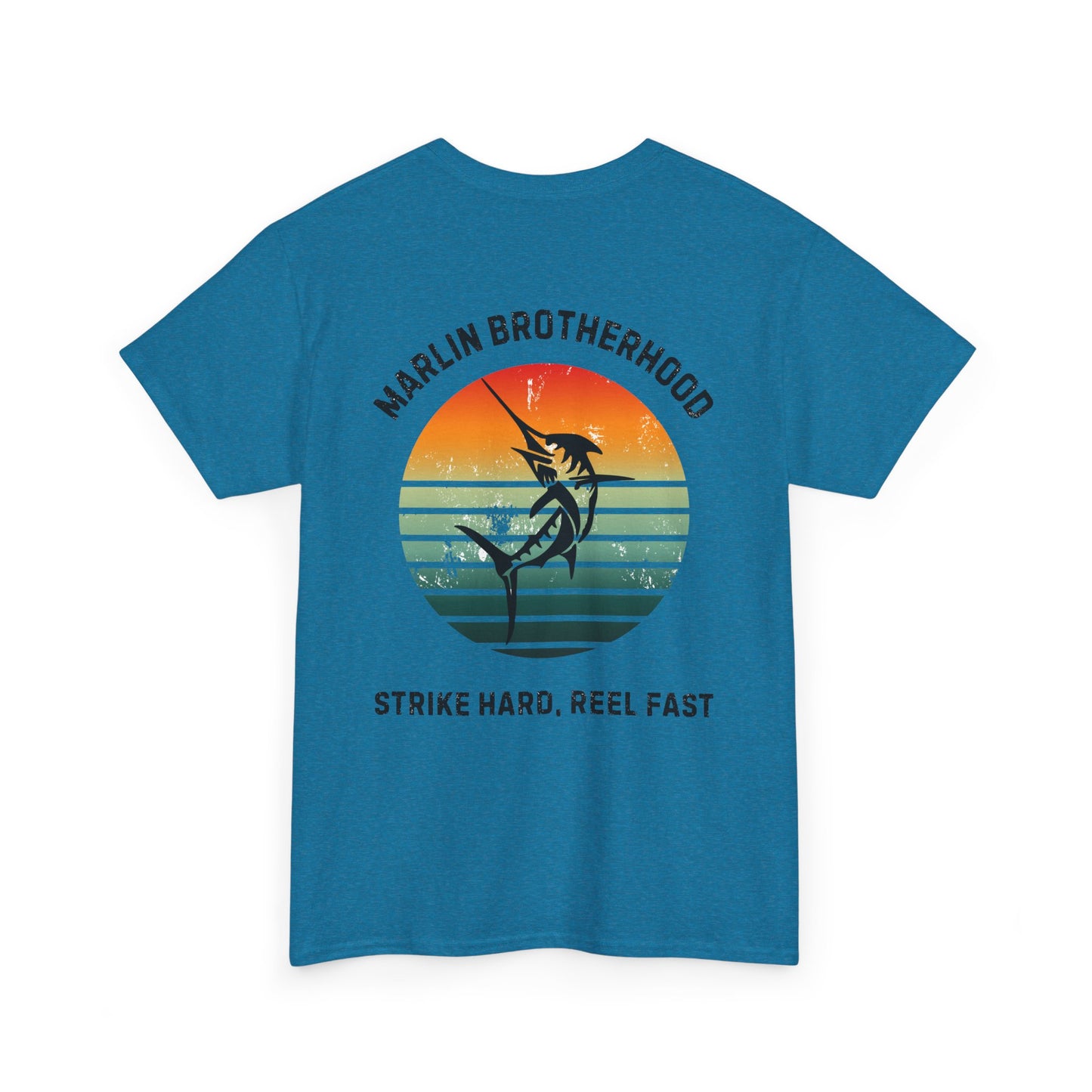 Custom Fishing Club Tee for Men – Personalize with Your Own Club Name, Retro Marlin Fishing Design