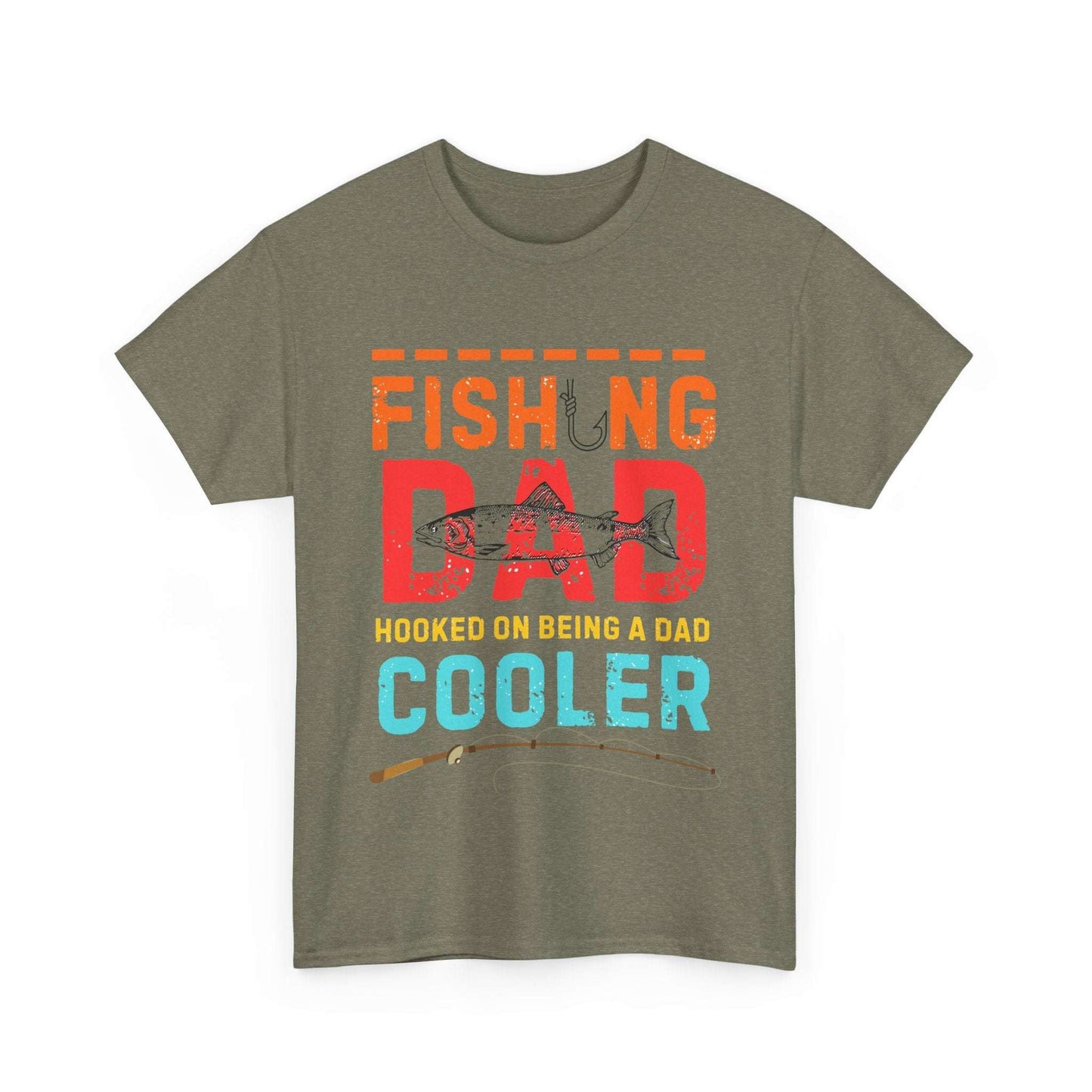 Fishing Dad Heavy Cotton Tee – Comfortable & Funny Shirt for Dads Who Love to Fish