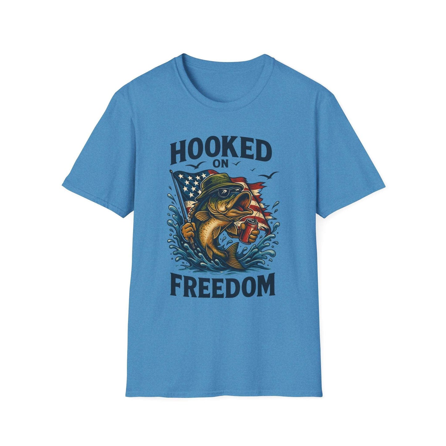 Fishing Freedom T-Shirt β Hooked on Freedom Patriotic Tee | Outdoor Gift for Anglers