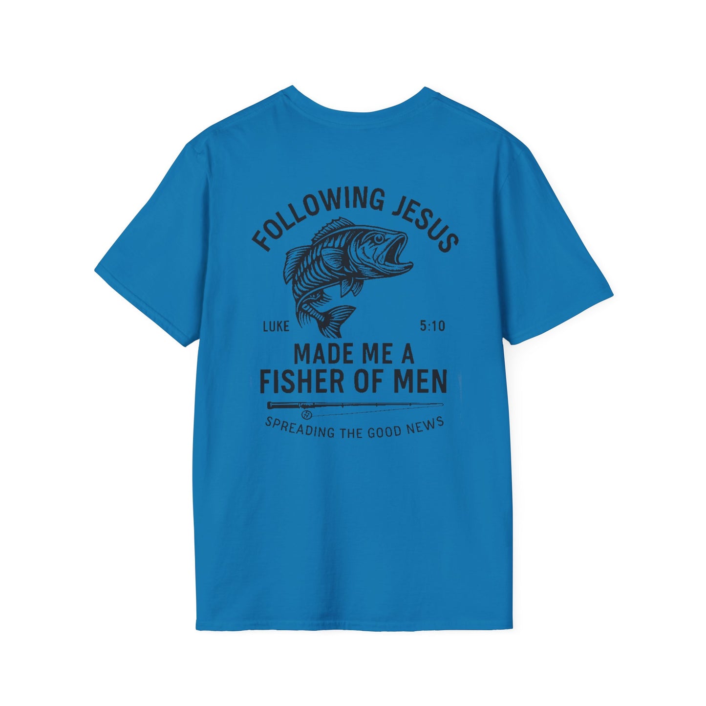 Fisher of Men T-Shirt – Christian Unisex Tee with Bible Verse | Faith-Based Gift for Anglers