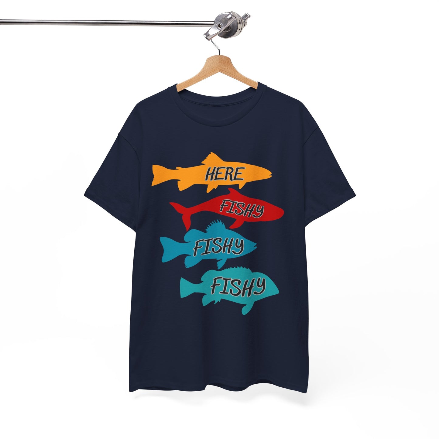 Men's Fishing Fun Heavy Cotton Tee - Perfect Gift for Fishermen, Casual Outdoor Wear, Summer Fishing Apparel