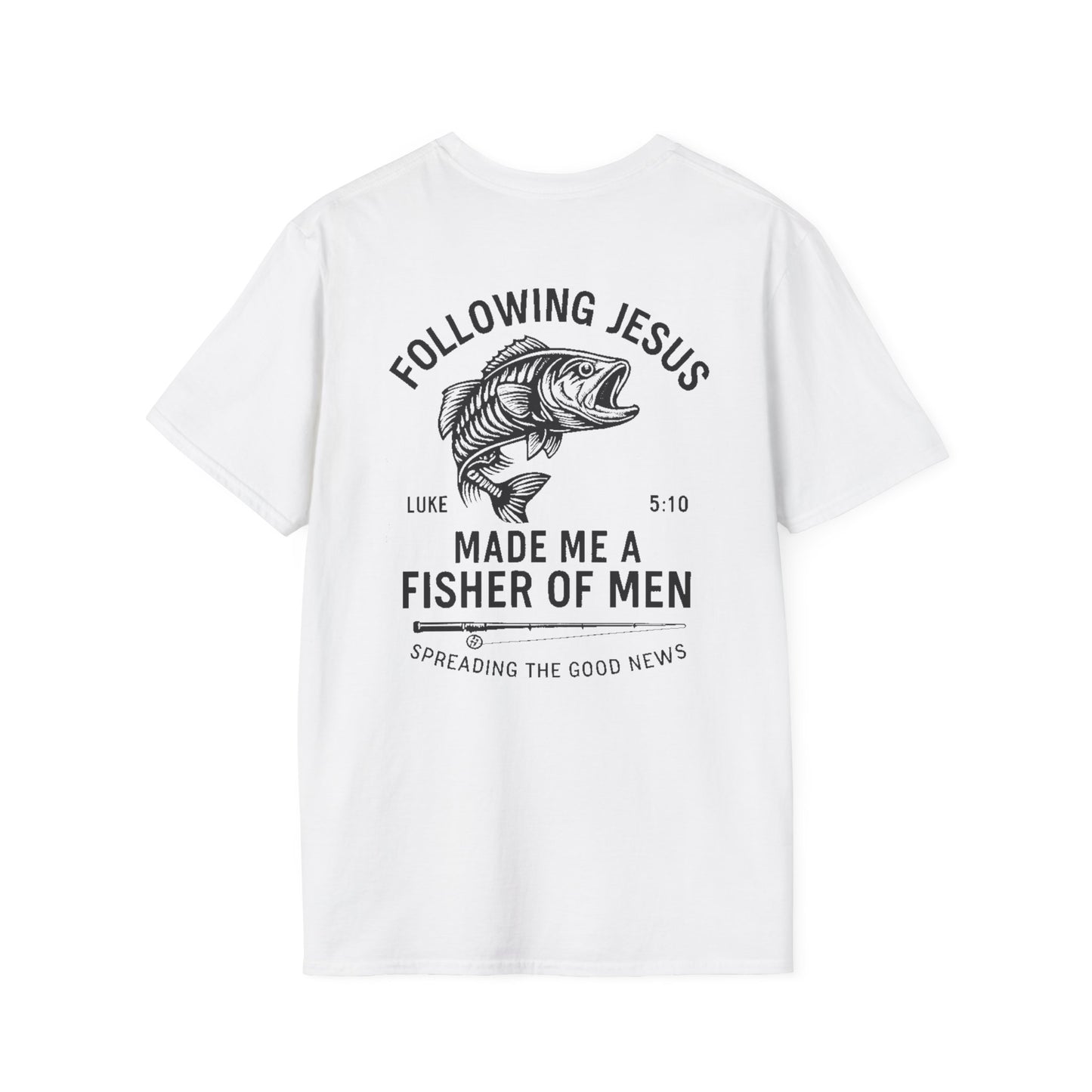 Fisher of Men T-Shirt – Christian Unisex Tee with Bible Verse | Faith-Based Gift for Anglers