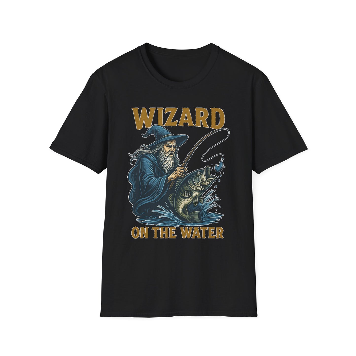 Wizard on the Water Fishing Shirt – Magical Halloween Tee for Men, Outdoor Apparel, Angler Gift