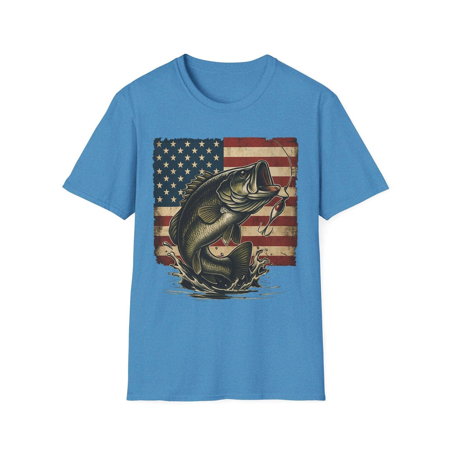 American Flag Fishing T-Shirt β Patriotic Bass Tee for Men & Women