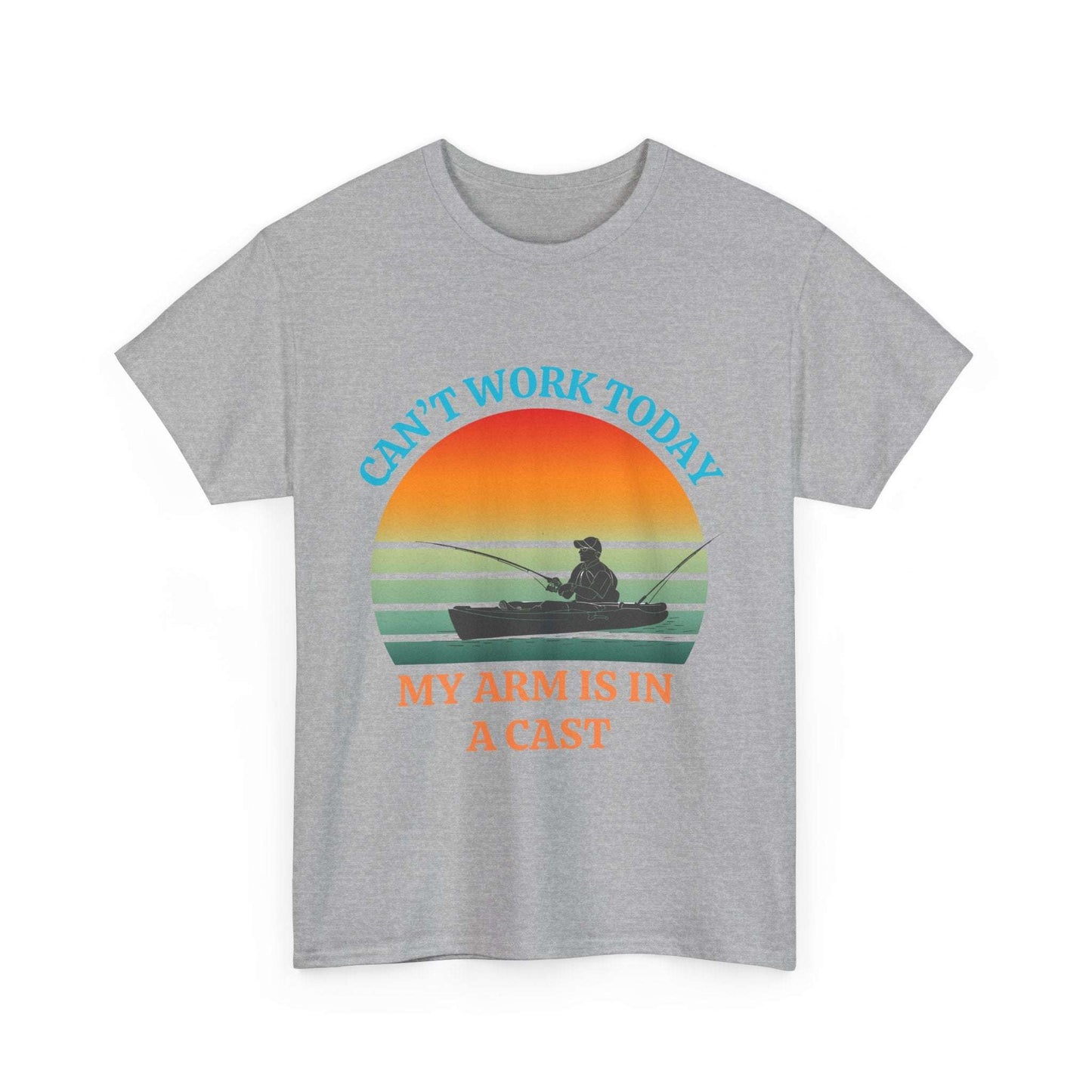 Funny Fishing Tee – “Can’t Work Today, My Arm Is in a Cast” Shirt for Outdoor Lovers