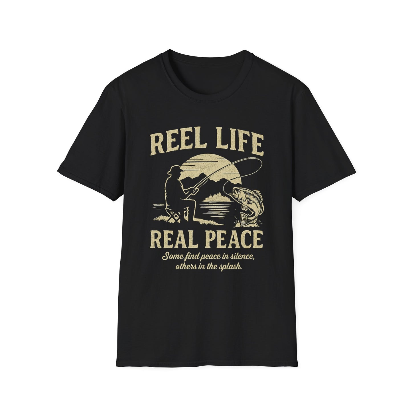 Reel Life, Real Peace – Fishing T-Shirt - Unisex Cotton Tee for Fishing Lovers & Outdoor Adventures