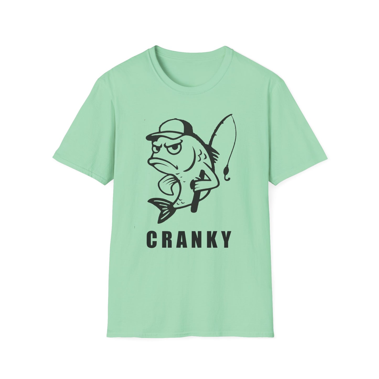 Cranky Fish Graphic T-Shirt – Funny Angry Bass Fishing Tee for Men