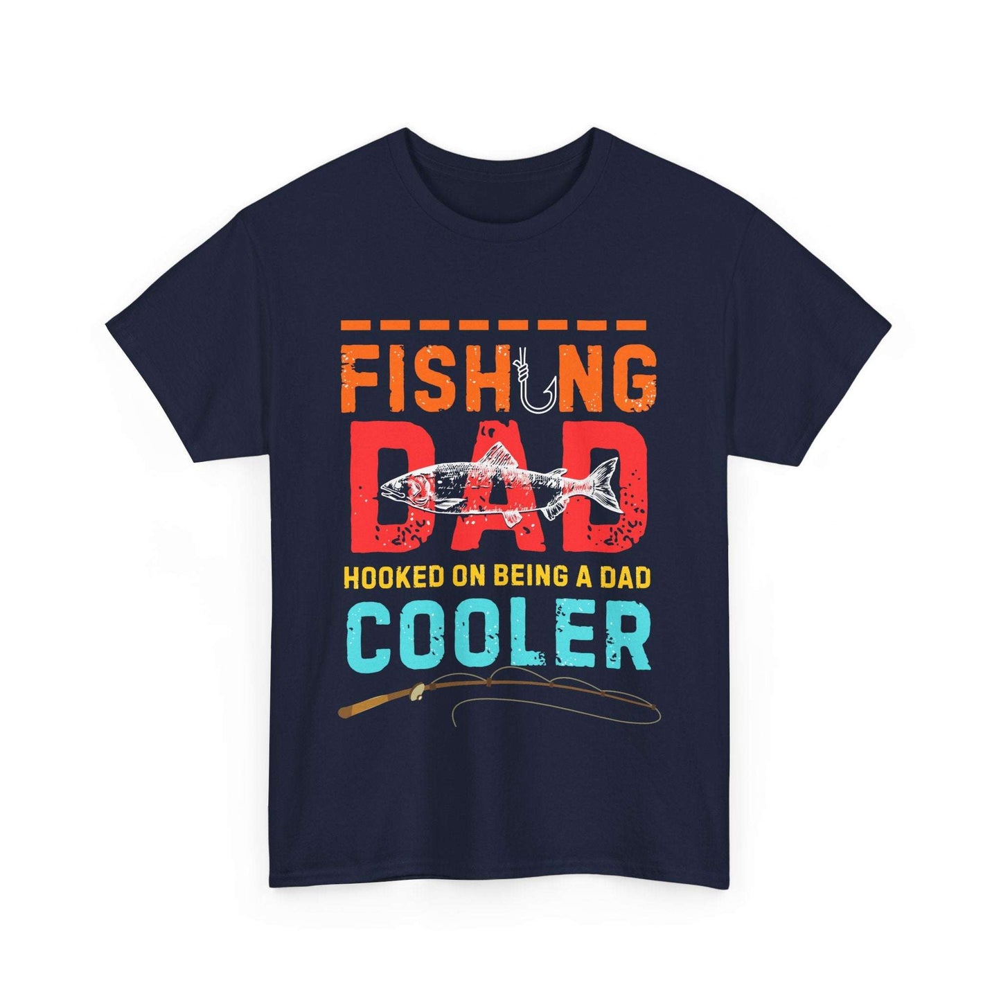 Fishing Dad Heavy Cotton Tee – Comfortable & Funny Shirt for Dads Who Love to Fish
