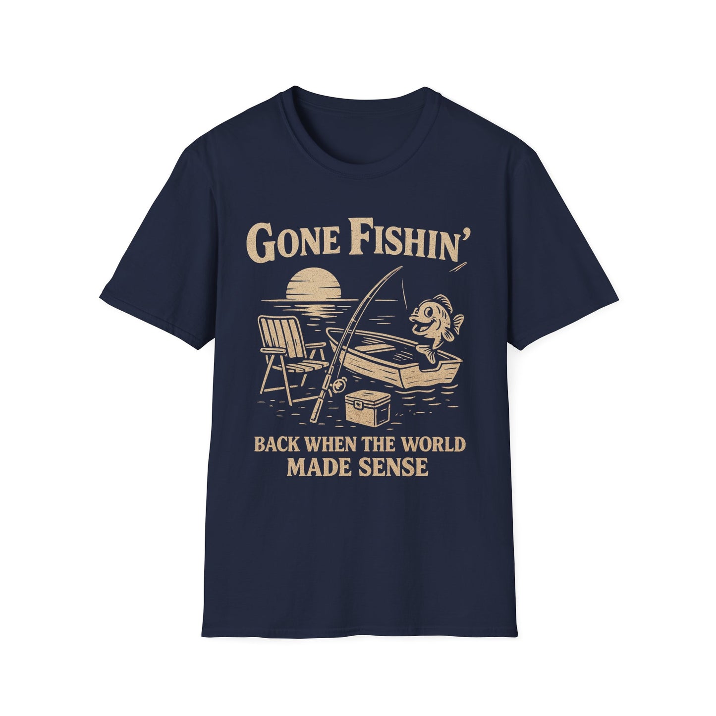 Vintage Fishing T-Shirt for Men – Gone Fishin' Unisex Tee, Funny Gift for Fisherman