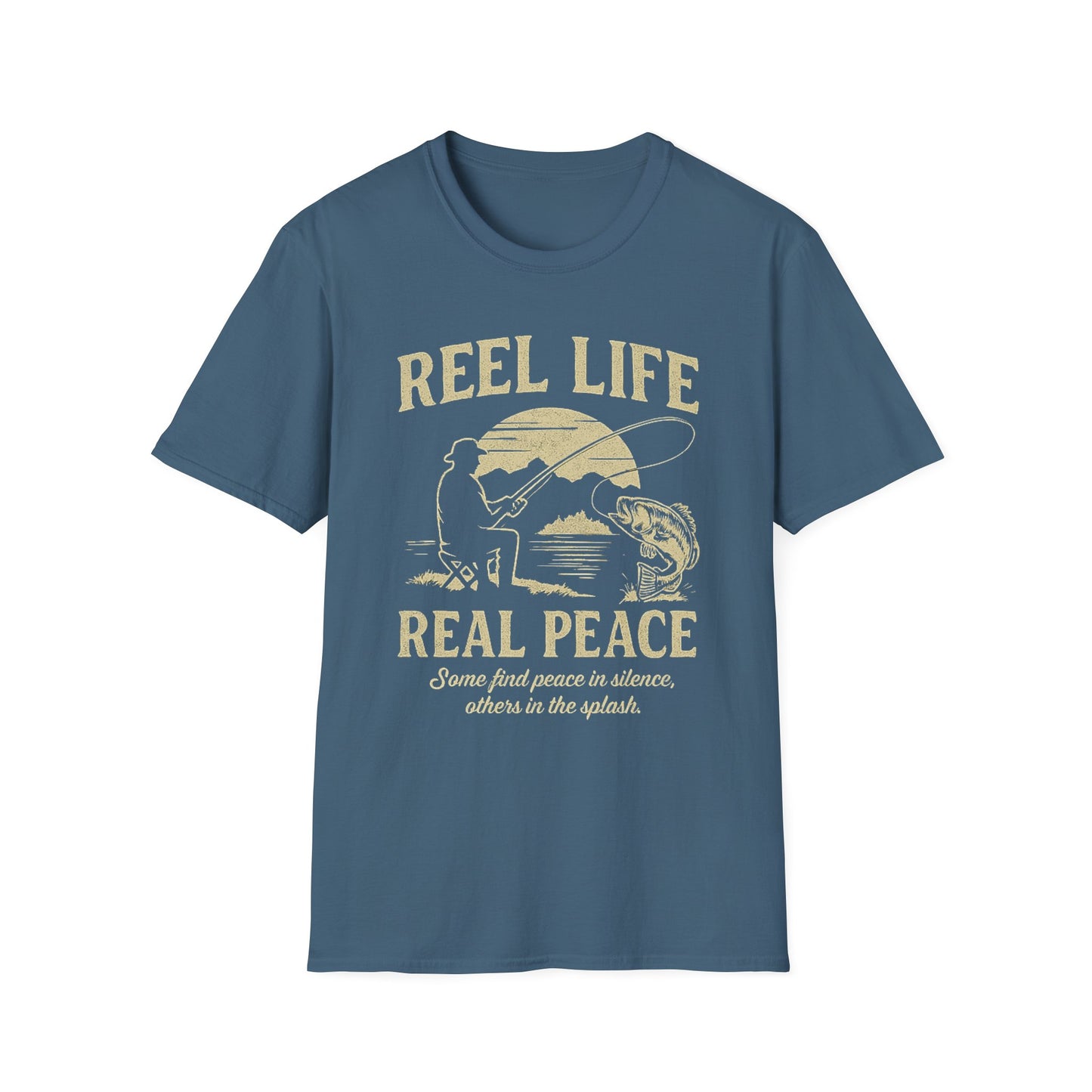 Reel Life, Real Peace – Fishing T-Shirt - Unisex Cotton Tee for Fishing Lovers & Outdoor Adventures
