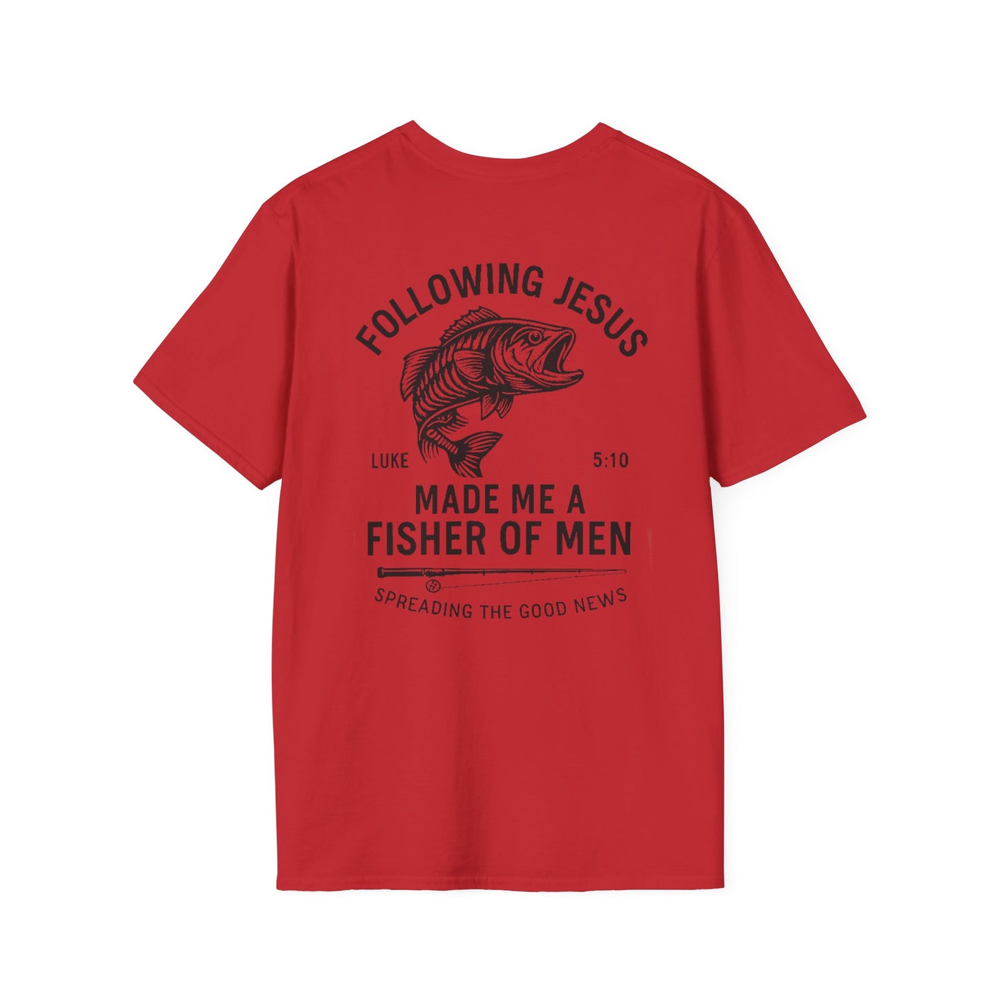 Fisher of Men T-Shirt – Christian Unisex Tee with Bible Verse | Faith-Based Gift for Anglers
