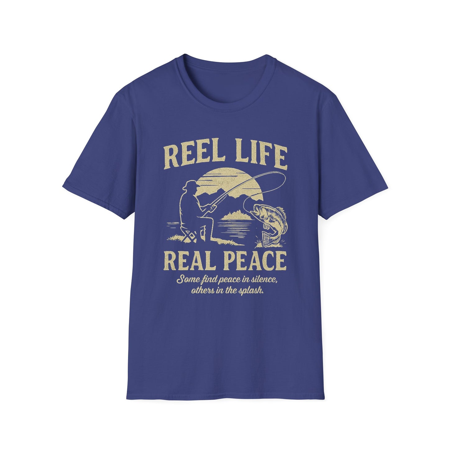 Reel Life, Real Peace – Fishing T-Shirt - Unisex Cotton Tee for Fishing Lovers & Outdoor Adventures