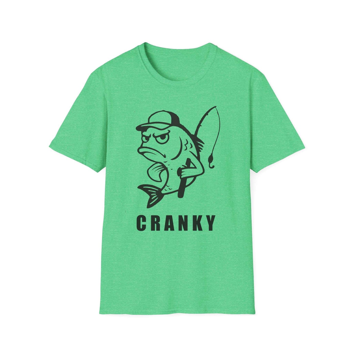 Cranky Fish Graphic T-Shirt – Funny Angry Bass Fishing Tee for Men