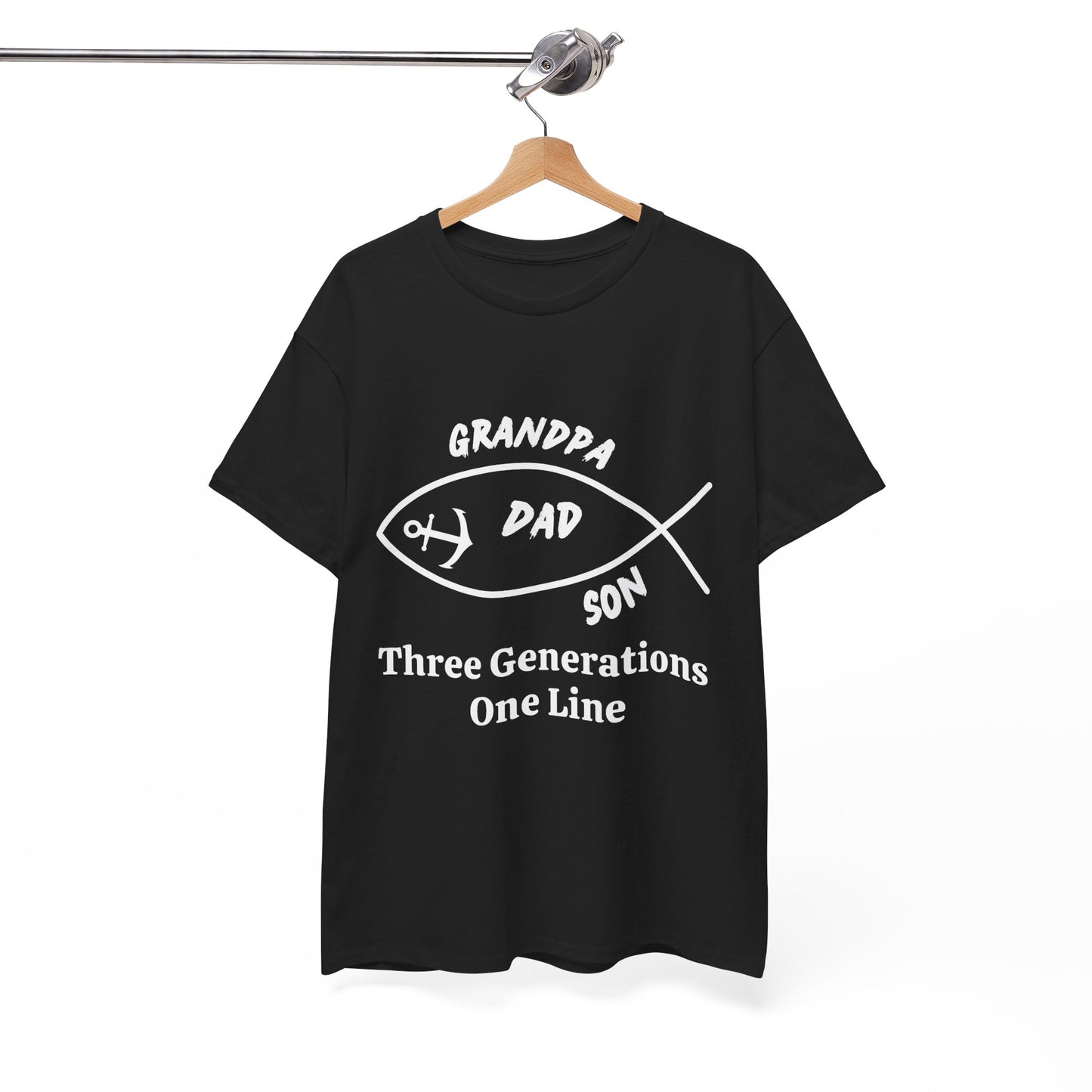 Three Generations T-Shirt – Grandpa, Dad & Son Family Tee, Cotton Shirt for Father’s Day or Family Gifts