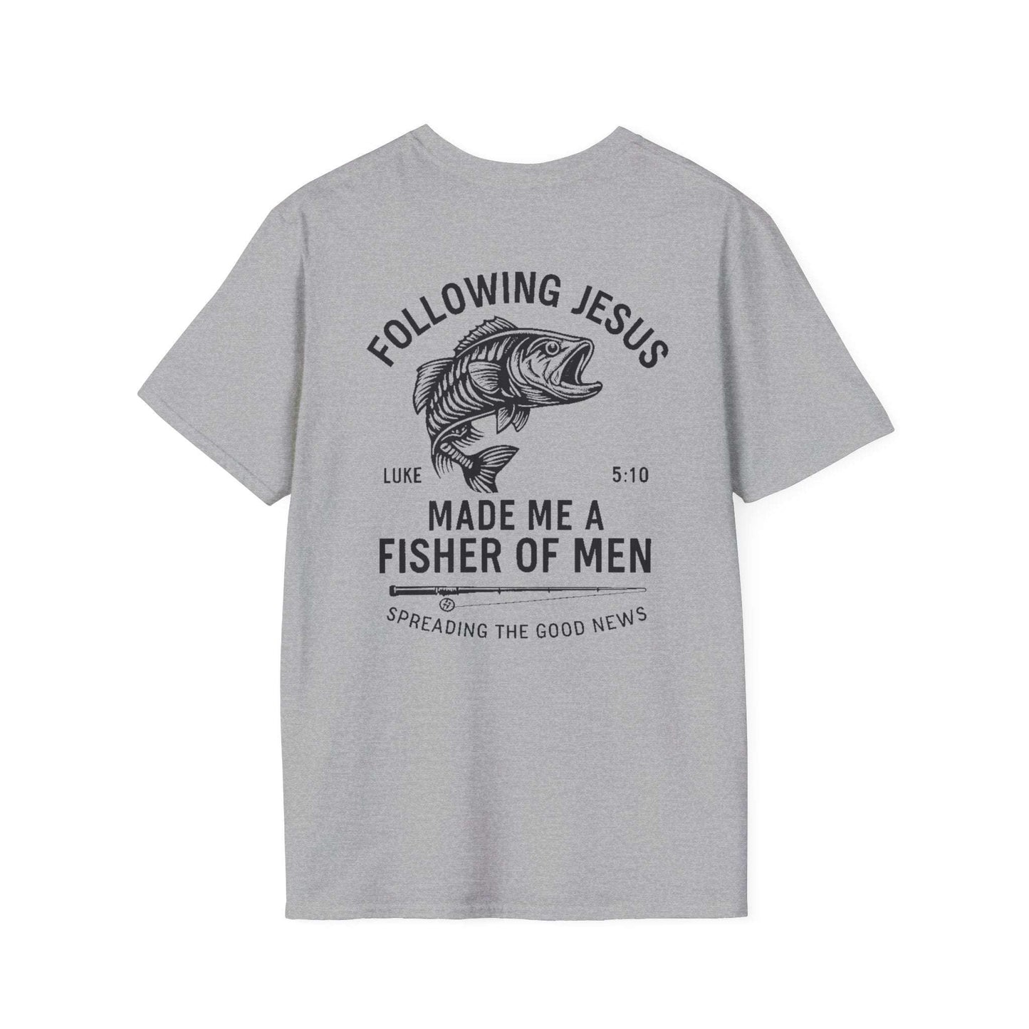 Fisher of Men T-Shirt – Christian Unisex Tee with Bible Verse | Faith-Based Gift for Anglers