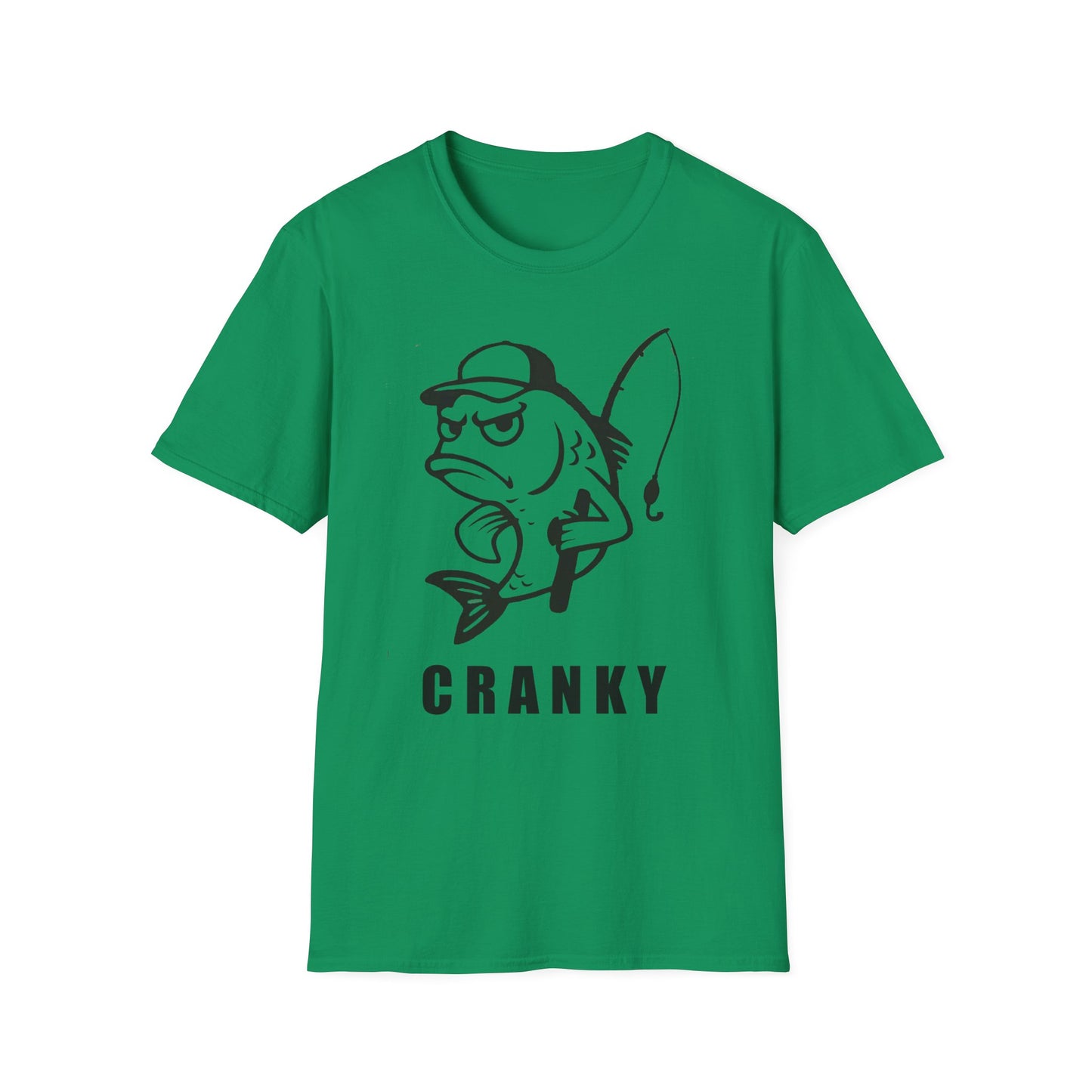 Cranky Fish Graphic T-Shirt – Funny Angry Bass Fishing Tee for Men