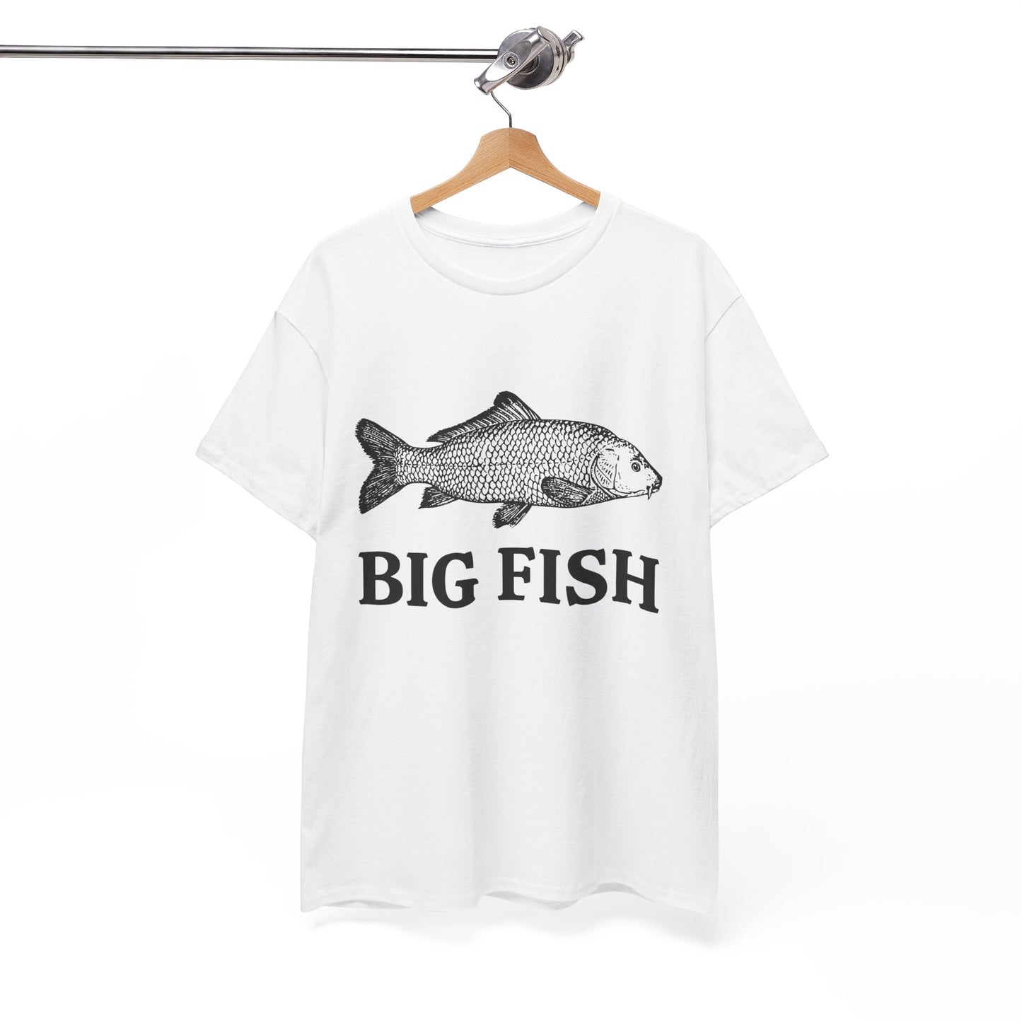 Big Fish Men’s Fishing T-Shirt – Outdoor Cotton Tee for Anglers, Casual Summer Apparel
