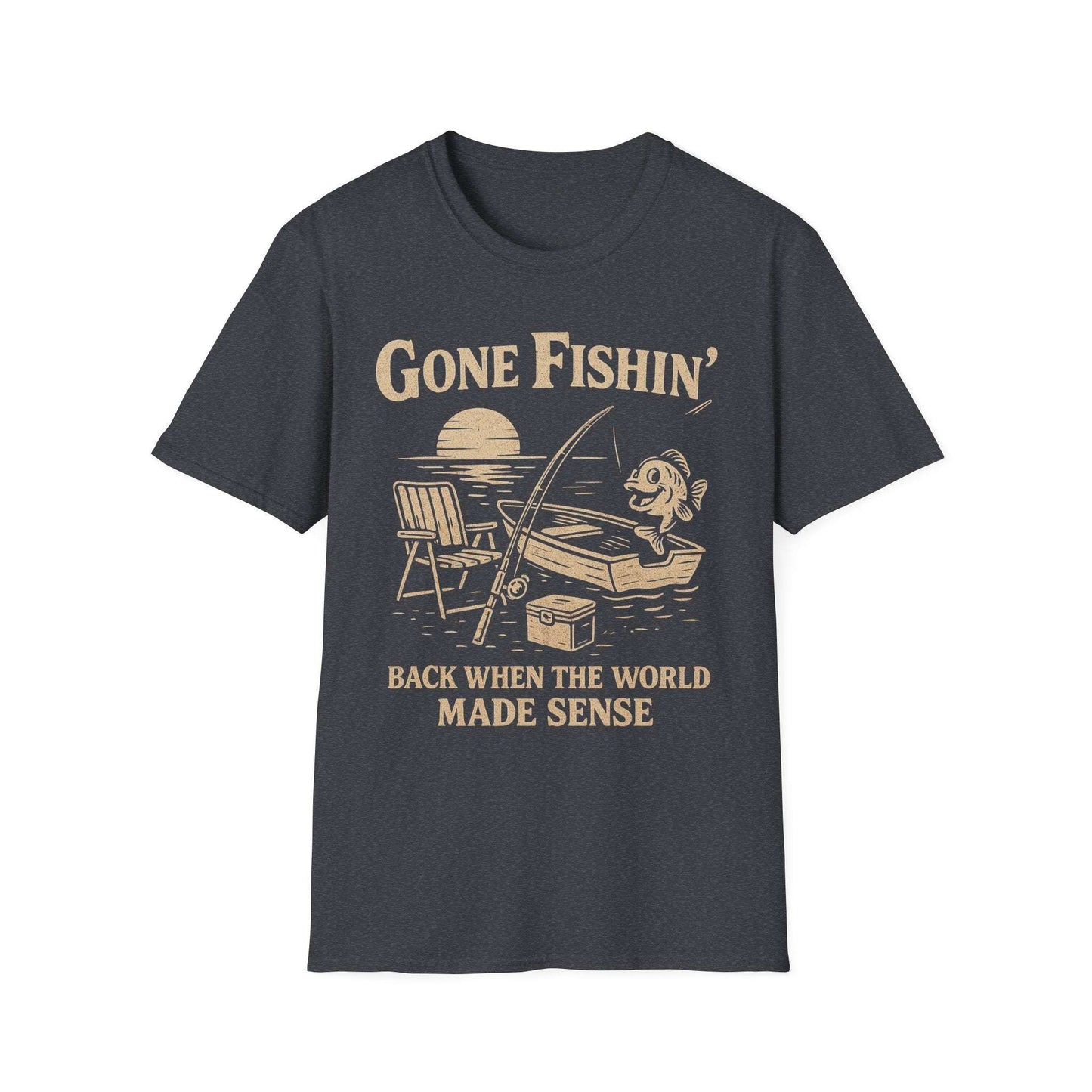 Vintage Fishing T-Shirt for Men – Gone Fishin' Unisex Tee, Funny Gift for Fisherman