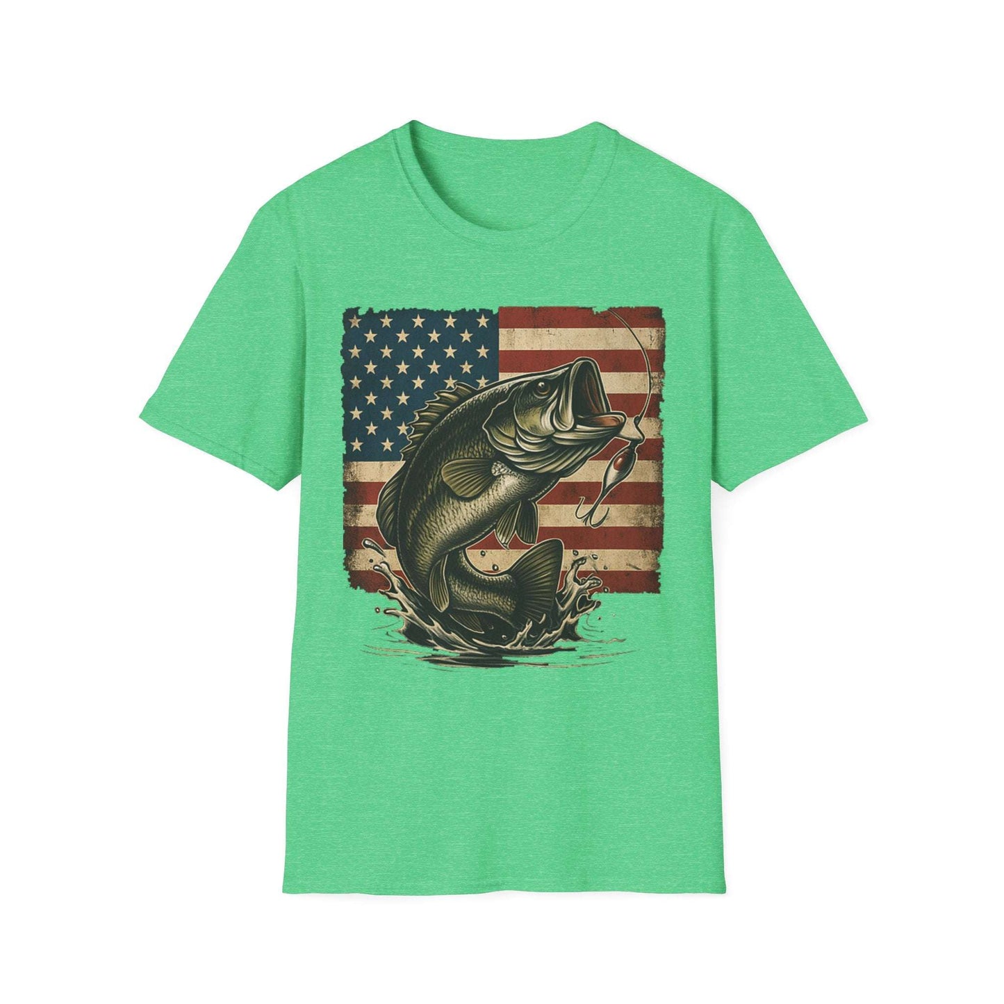 American Flag Fishing T-Shirt β Patriotic Bass Tee for Men & Women