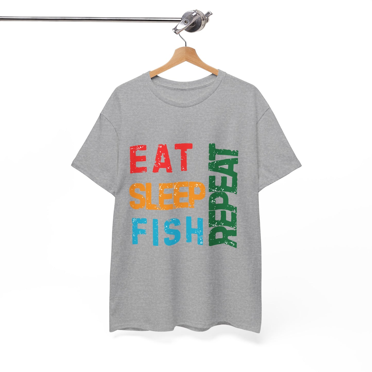 Eat. Sleep. Fish. Repeat - Funny Fishing T-Shirt for Men, Casual Tee for Dads, Husbands & Anglers
