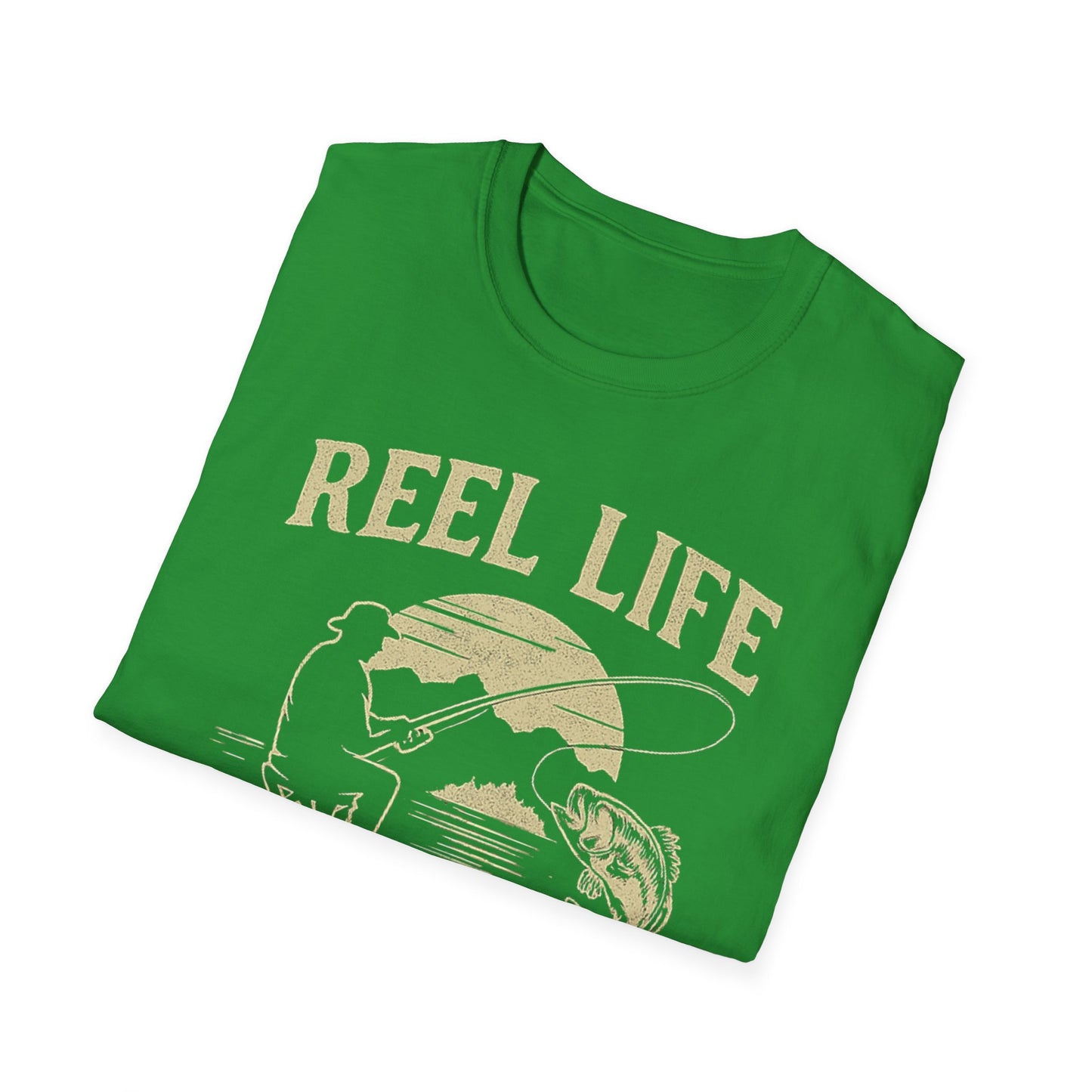 Reel Life, Real Peace – Fishing T-Shirt - Unisex Cotton Tee for Fishing Lovers & Outdoor Adventures