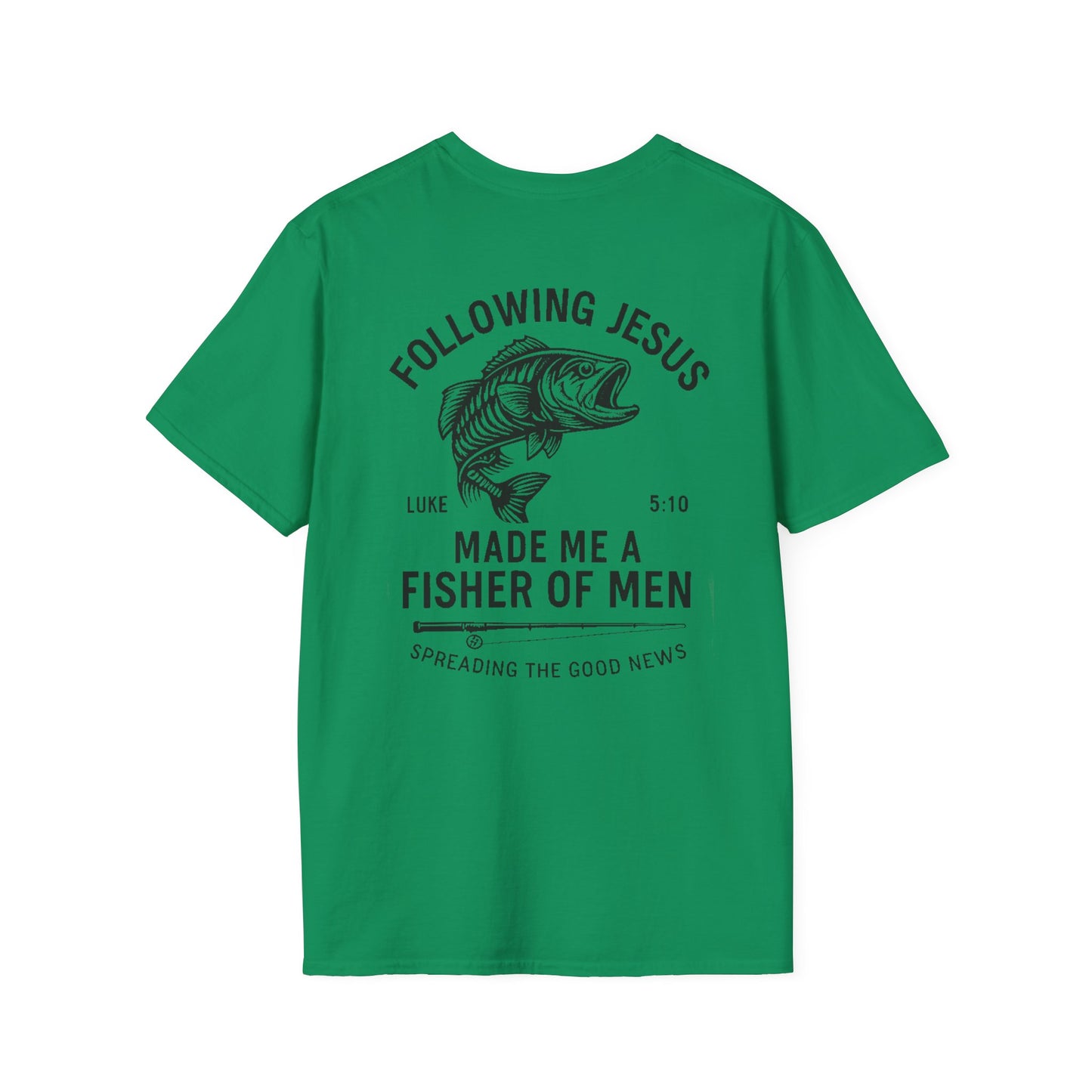 Fisher of Men T-Shirt – Christian Unisex Tee with Bible Verse | Faith-Based Gift for Anglers
