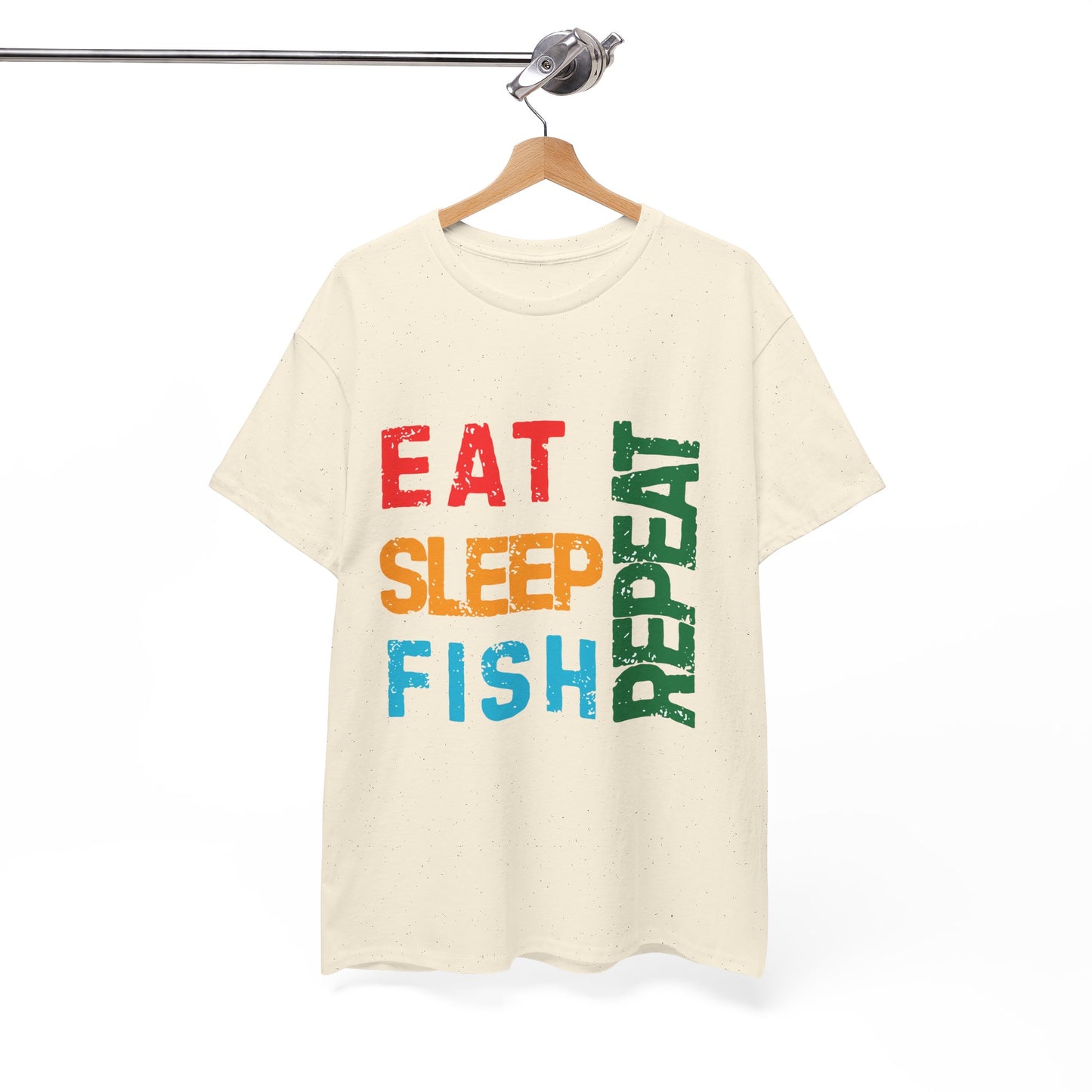 Eat. Sleep. Fish. Repeat - Funny Fishing T-Shirt for Men, Casual Tee for Dads, Husbands & Anglers