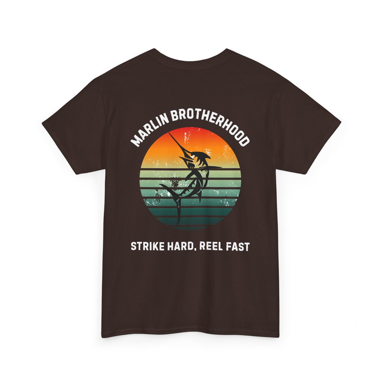 Custom Fishing Club Tee for Men – Personalize with Your Own Club Name, Retro Marlin Fishing Design