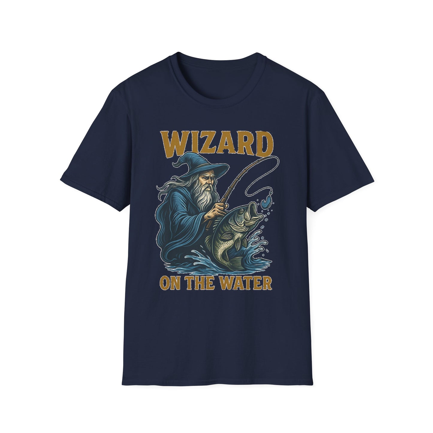 Wizard on the Water Fishing Shirt – Magical Halloween Tee for Men, Outdoor Apparel, Angler Gift